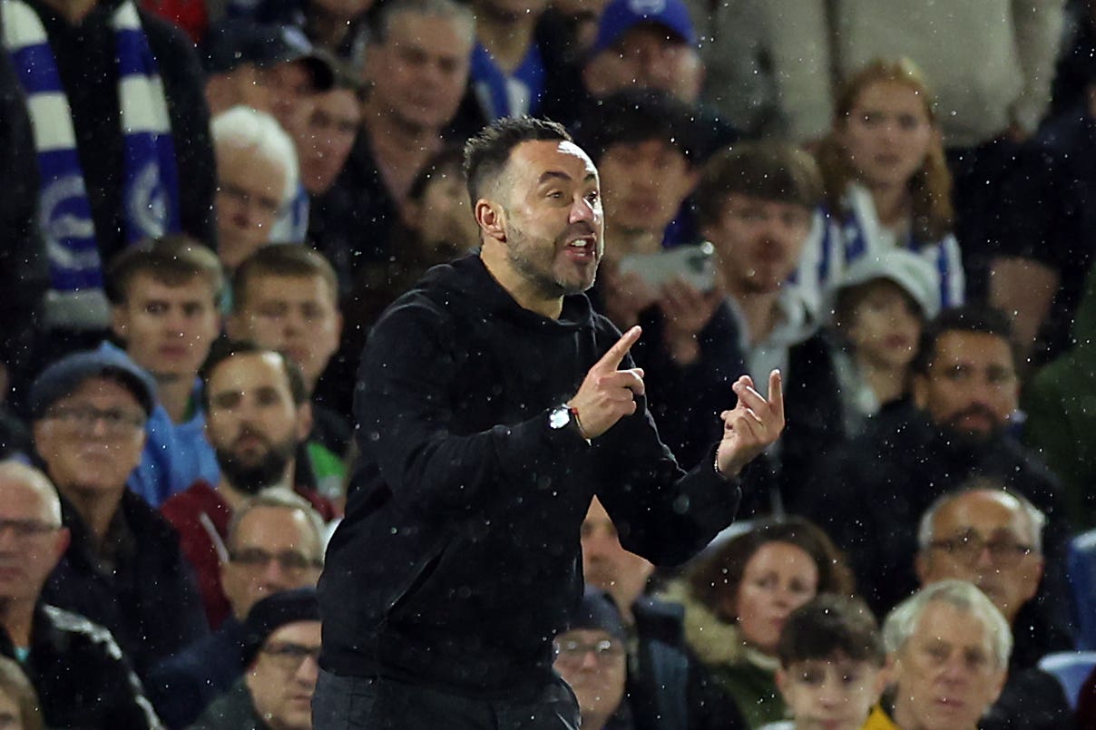 Roberto De Zerbi was happy despite defeat (Steven Paston/PA)