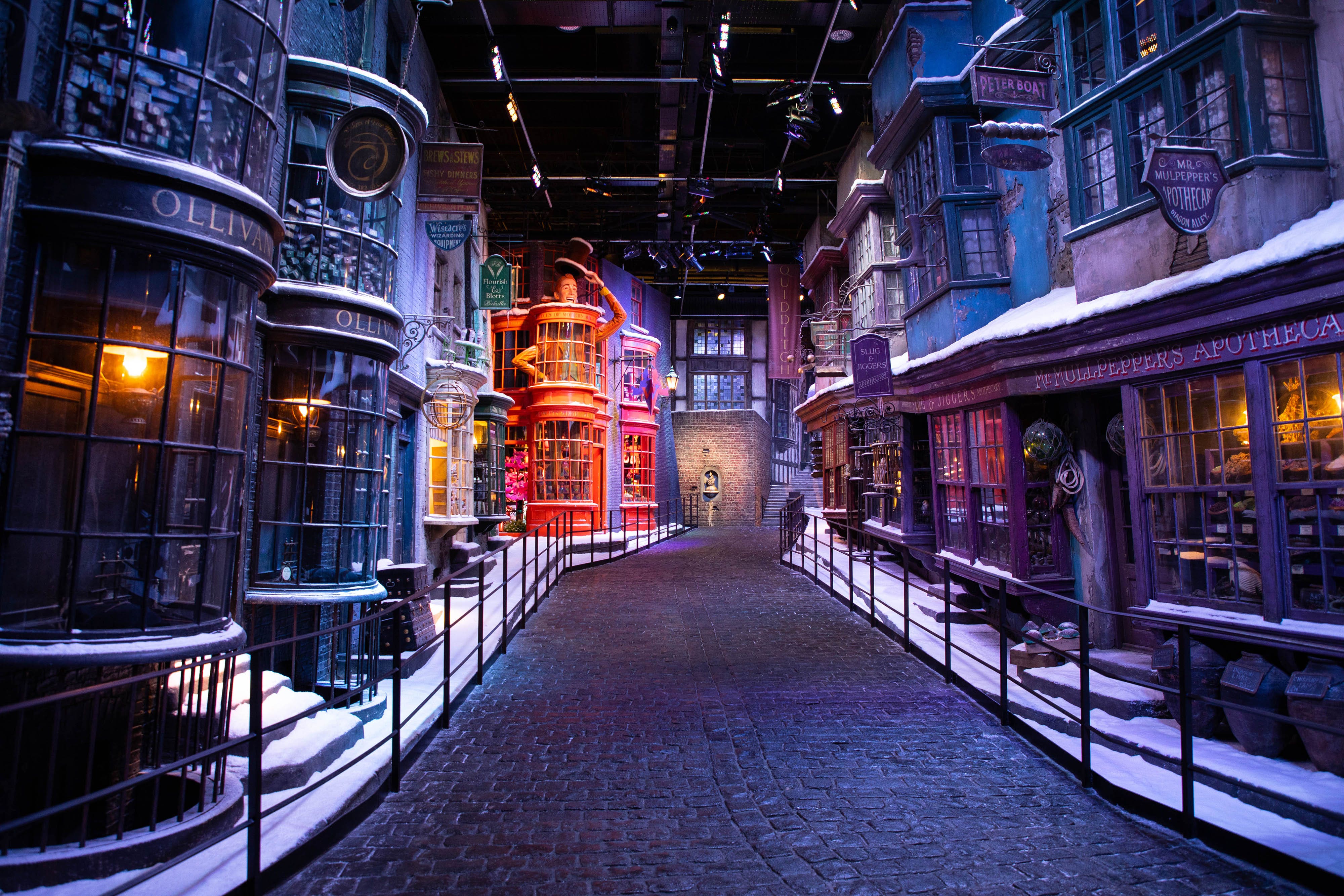 A general view of Diagon Alley at Warner Bros Studios Leavesden (David Parry/PA)