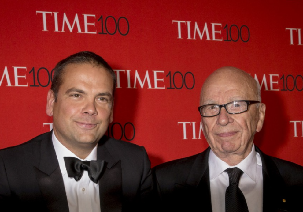 Rupert Murdoch (R) and Lachlan Murdoch arrive for the TIME 100 Gala in New York April 21, 2015