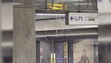 Water pours from tube station ceiling as London hit by flash flooding