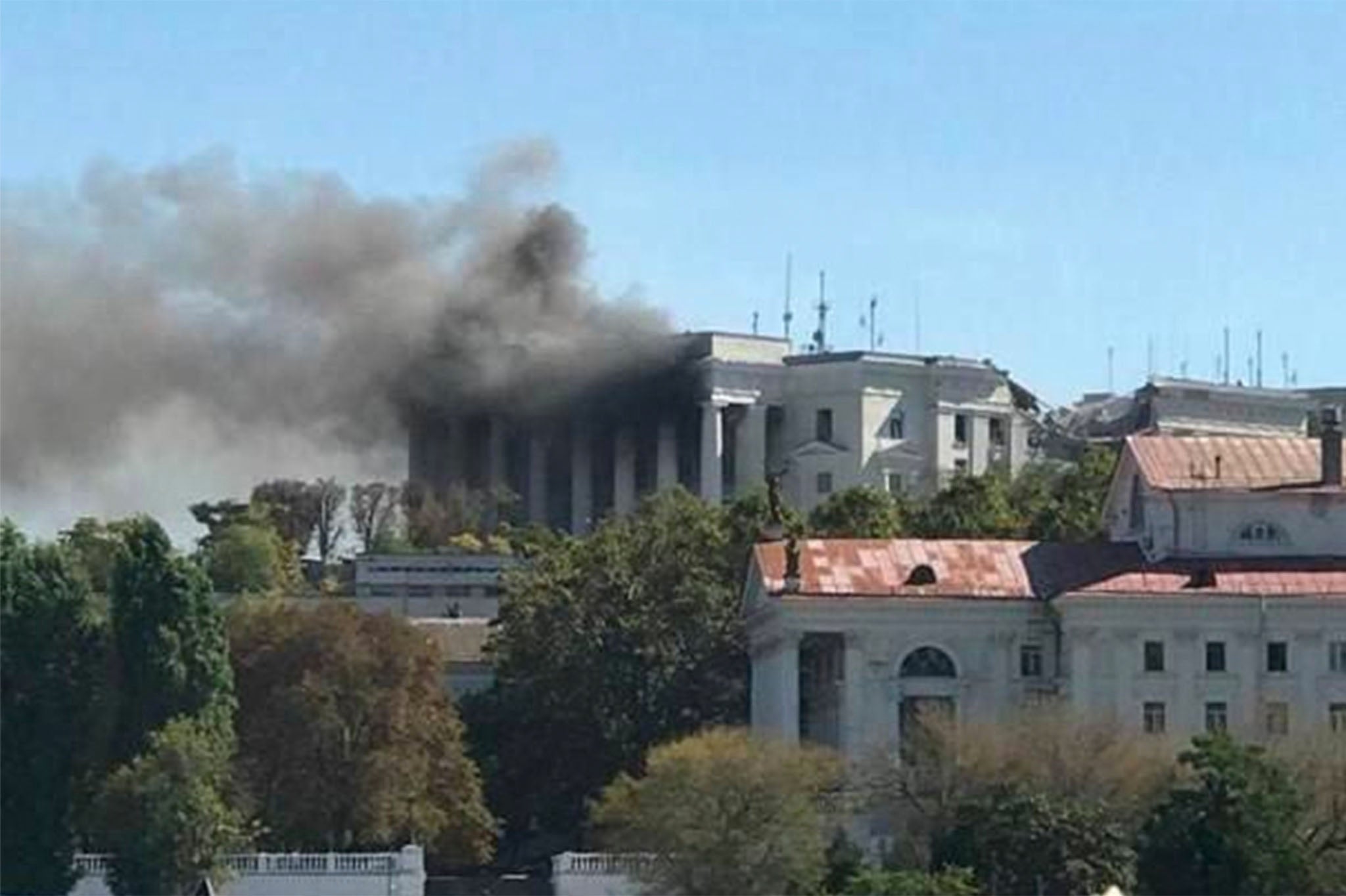 Russian Black Sea fleet in Sevastapol HQ after shelling attack by Ukraine’s forces