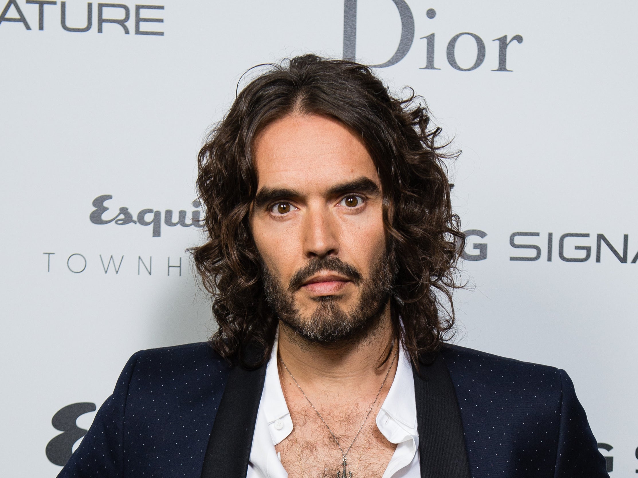 Russell Brand takes part in a discussion at Esquire Townhouse, Carlton House Terrace on October 14, 2017 in London, England