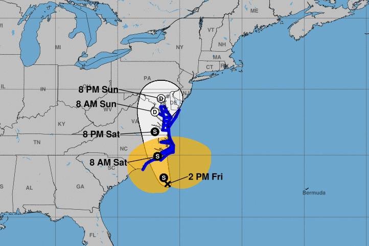 Tropical Strom Ophelia is threatening to lash the East Coast with gusty winds and heavy rainfall this weekend