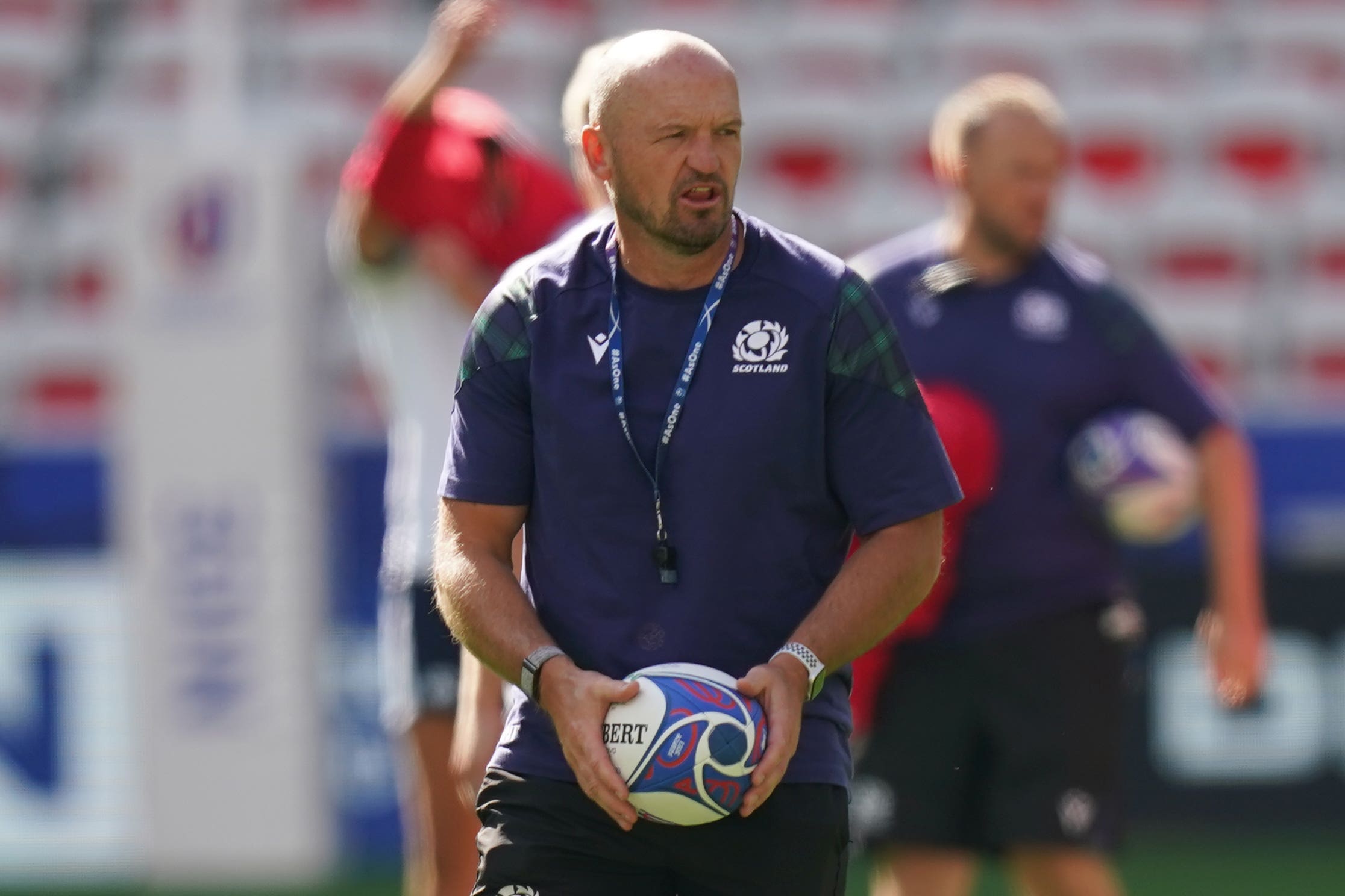 Gregor Townsend watches his team train at Stade de Nice on Saturday (Adam Davy/PA)