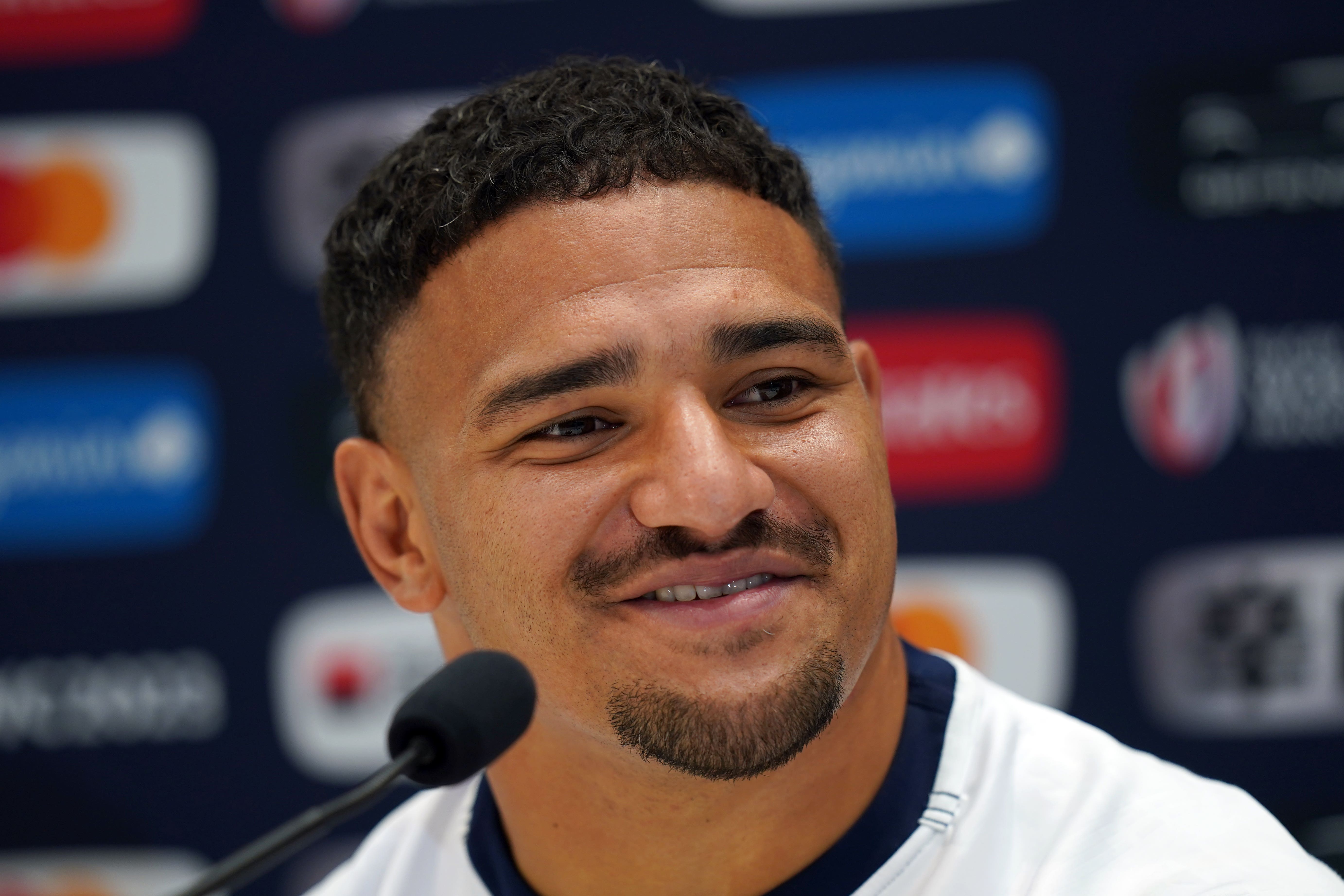 Sione Tuipulotu faces the media at Stade de Nice on Saturday (Adam Davy/PA)