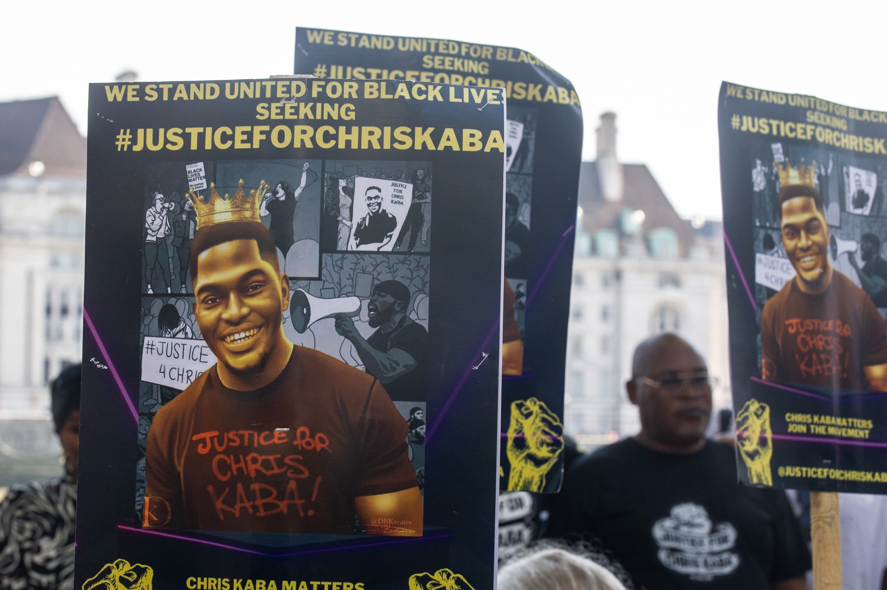 Chris Kaba is remembered by his family and their supporters at New Scotland Yard on 9 September