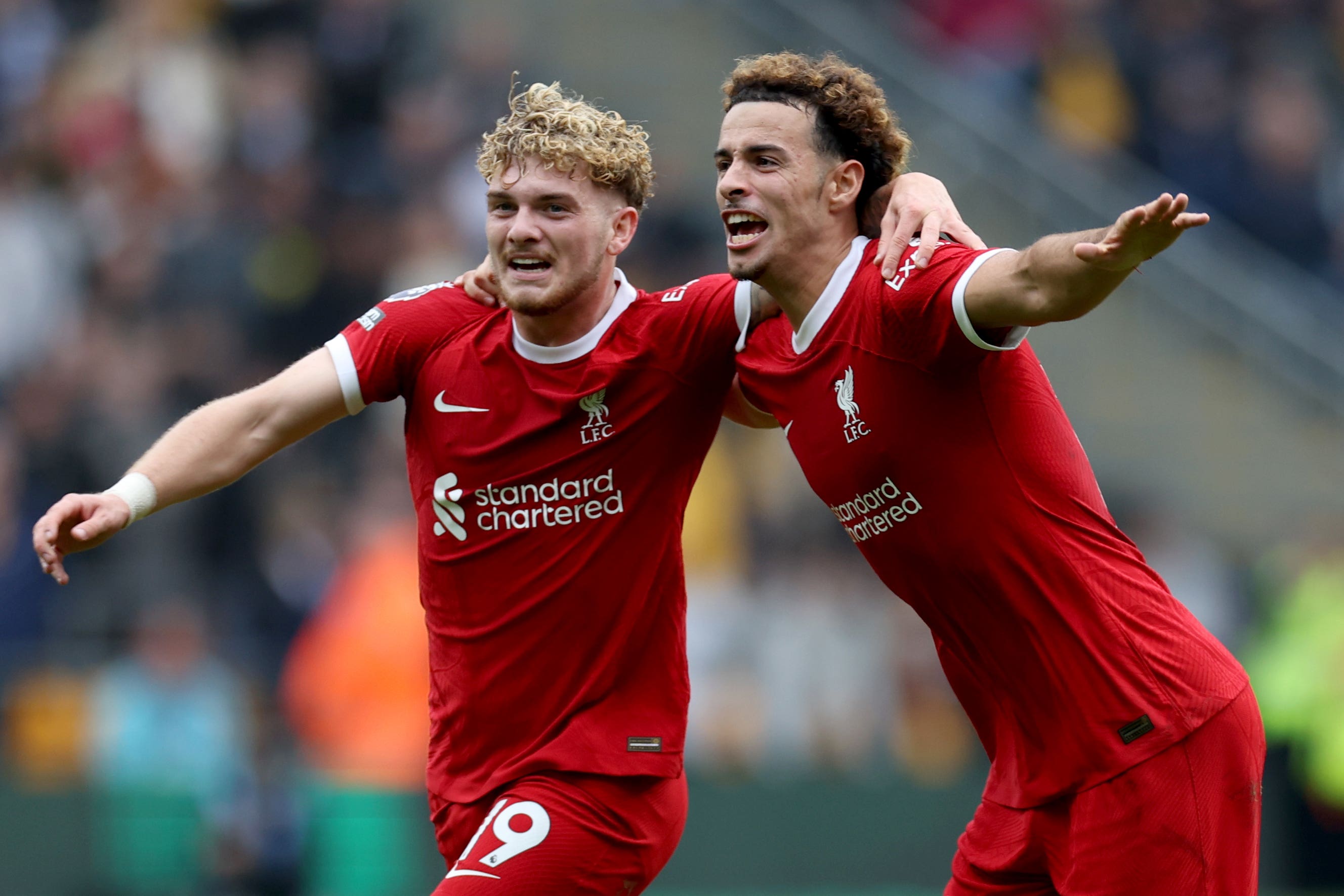 Harvey Elliott, left, is loving life at Liverpool (Bradley Collyer/PA)