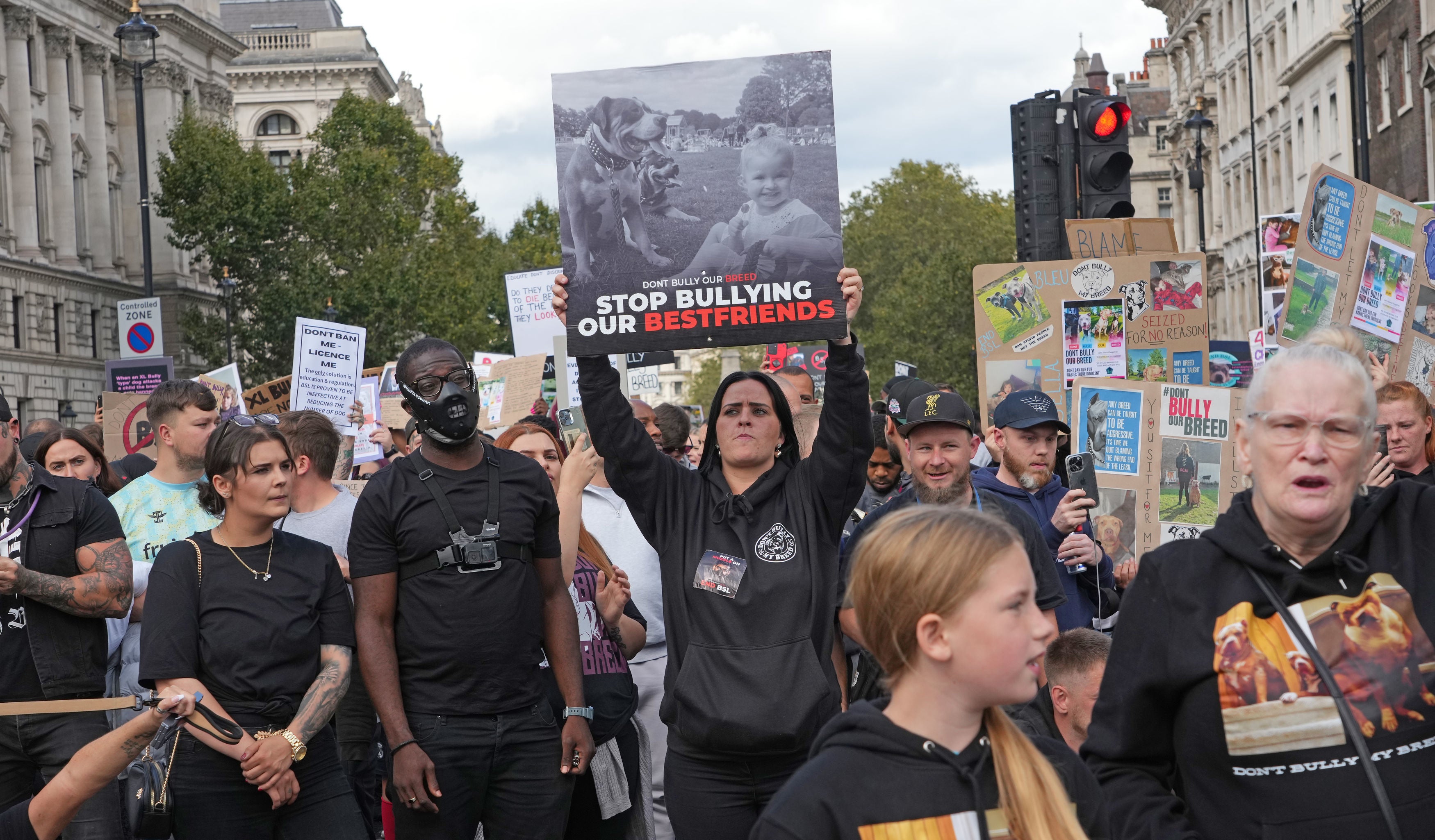 People attending the march were encouraged to keep their dogs at home