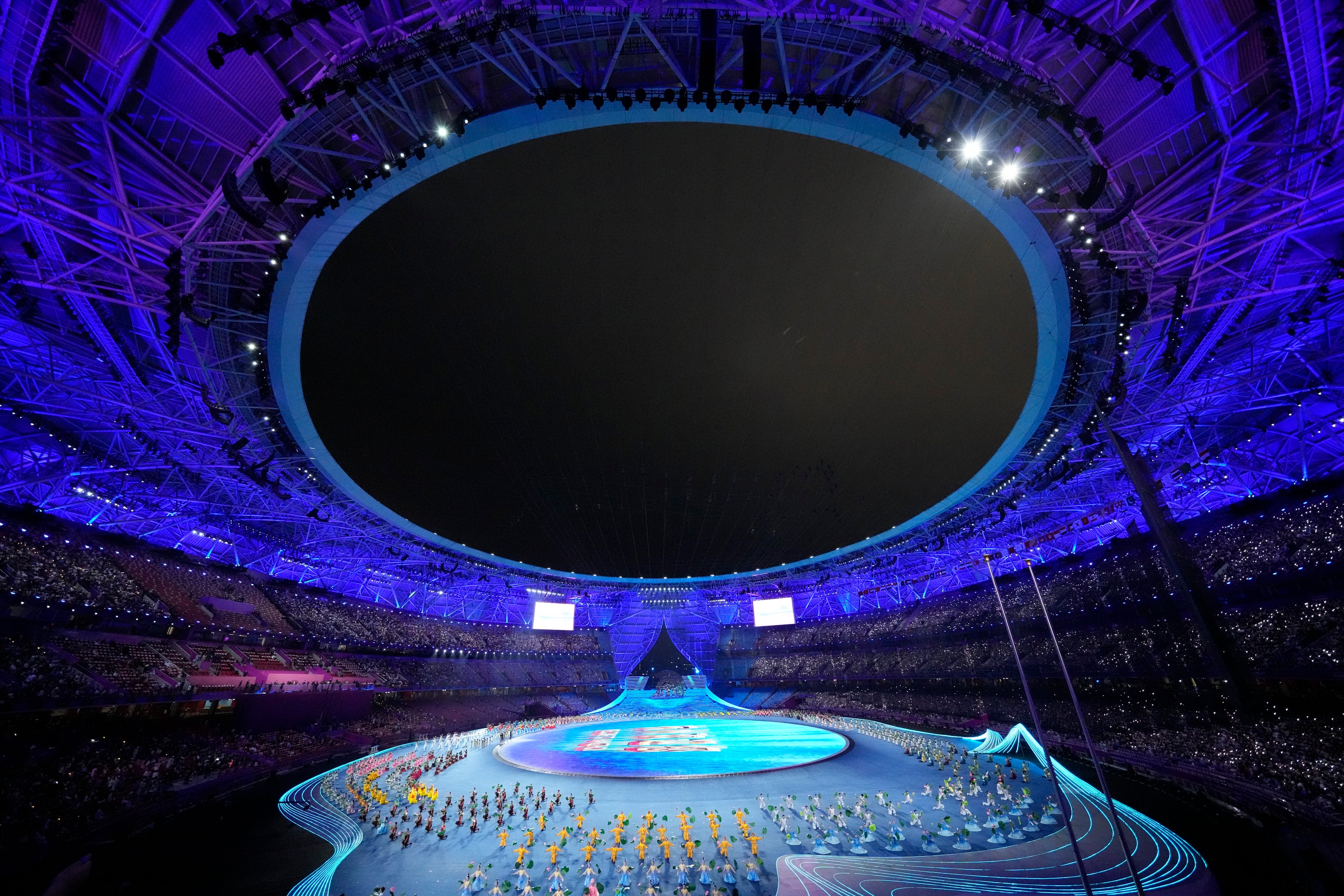 Lots of dignitaries but no real fireworks as the Asian Games open