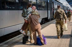 A Ukrainian train is a lifeline connecting the nation's capital with the front line