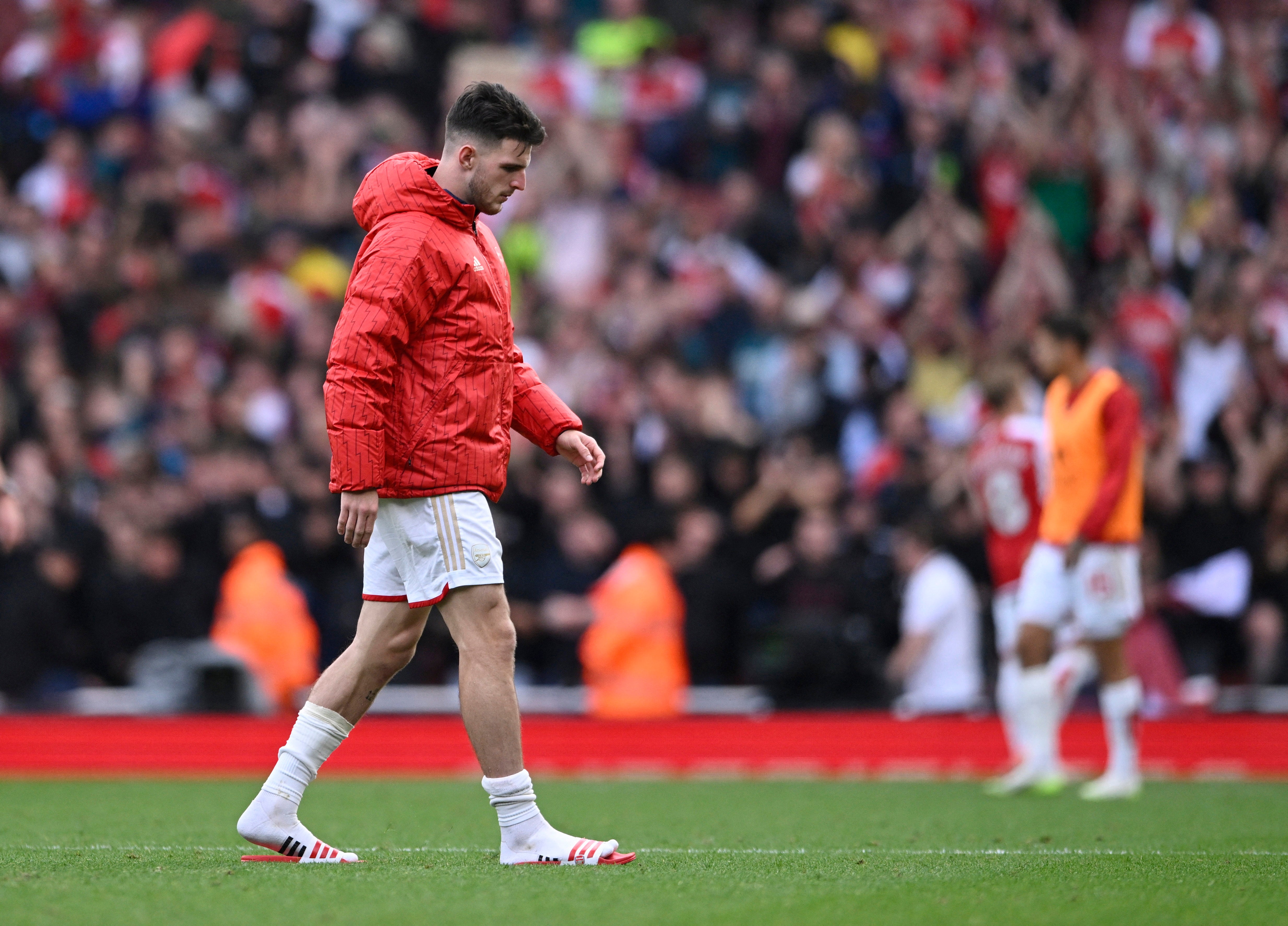 Declan Rice only lasted until half-time against Tottenham