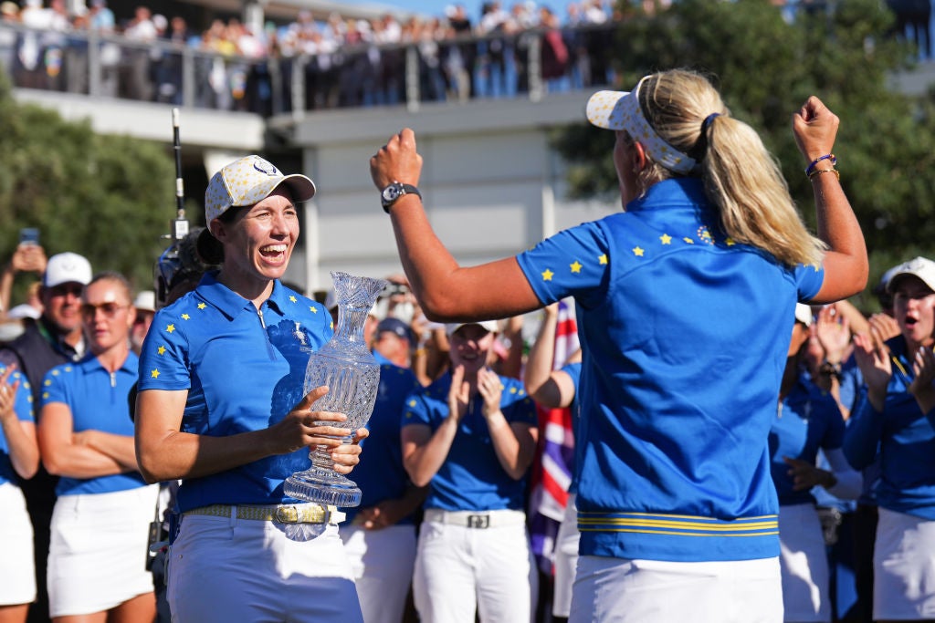 Ciganda celebrates with Europe’s captain Suzann Pettersen