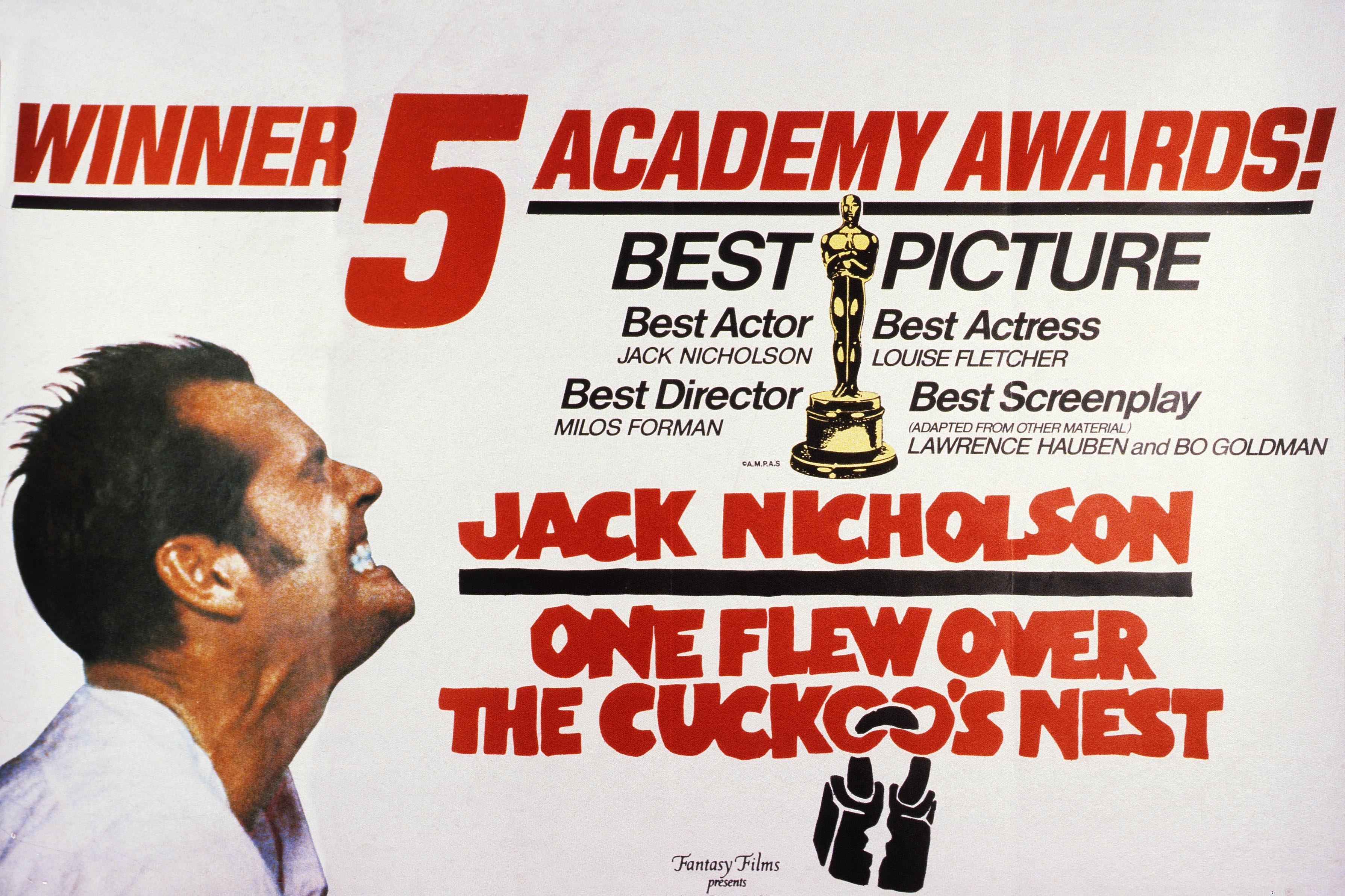 Jack Nicholson in the poster for ‘One Flew Over The Cuckoo’s Nest’