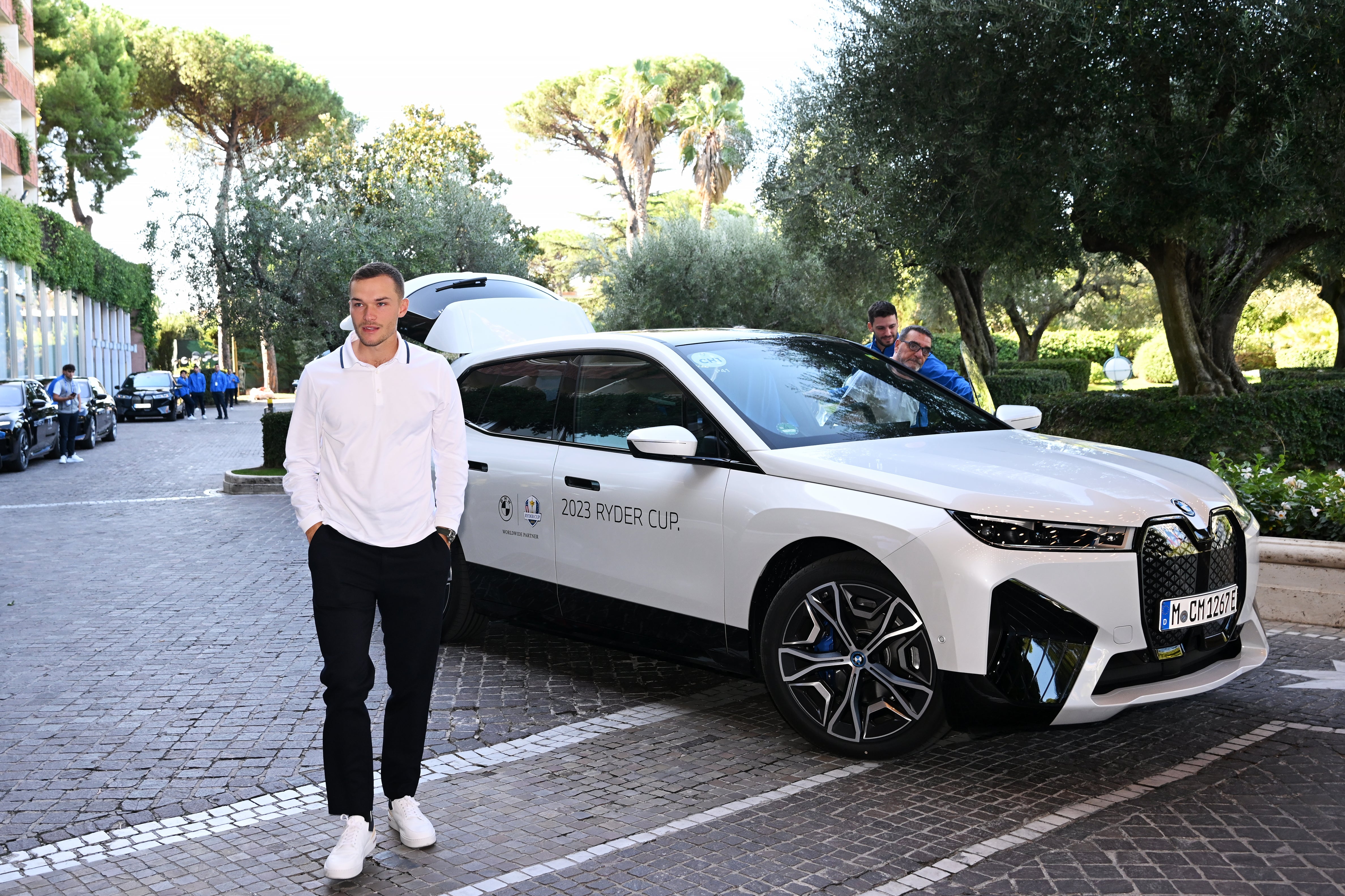 Nicolai Hojgaard arrives at the Cavalieri hotel in Rome