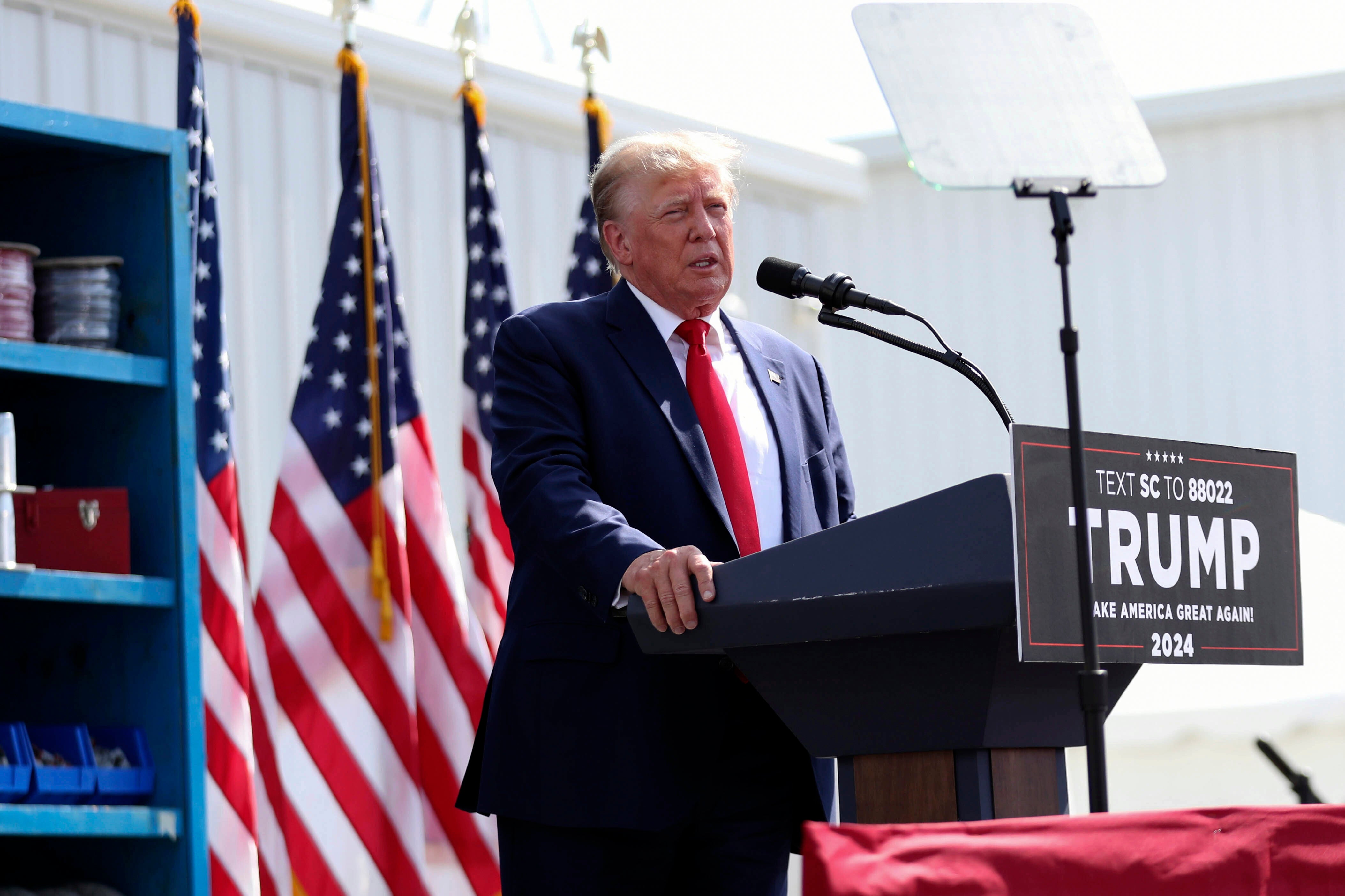 Former President Donald Trump speaks at a rally in Summerville, S.C., Monday, Sept. 25, 2023.