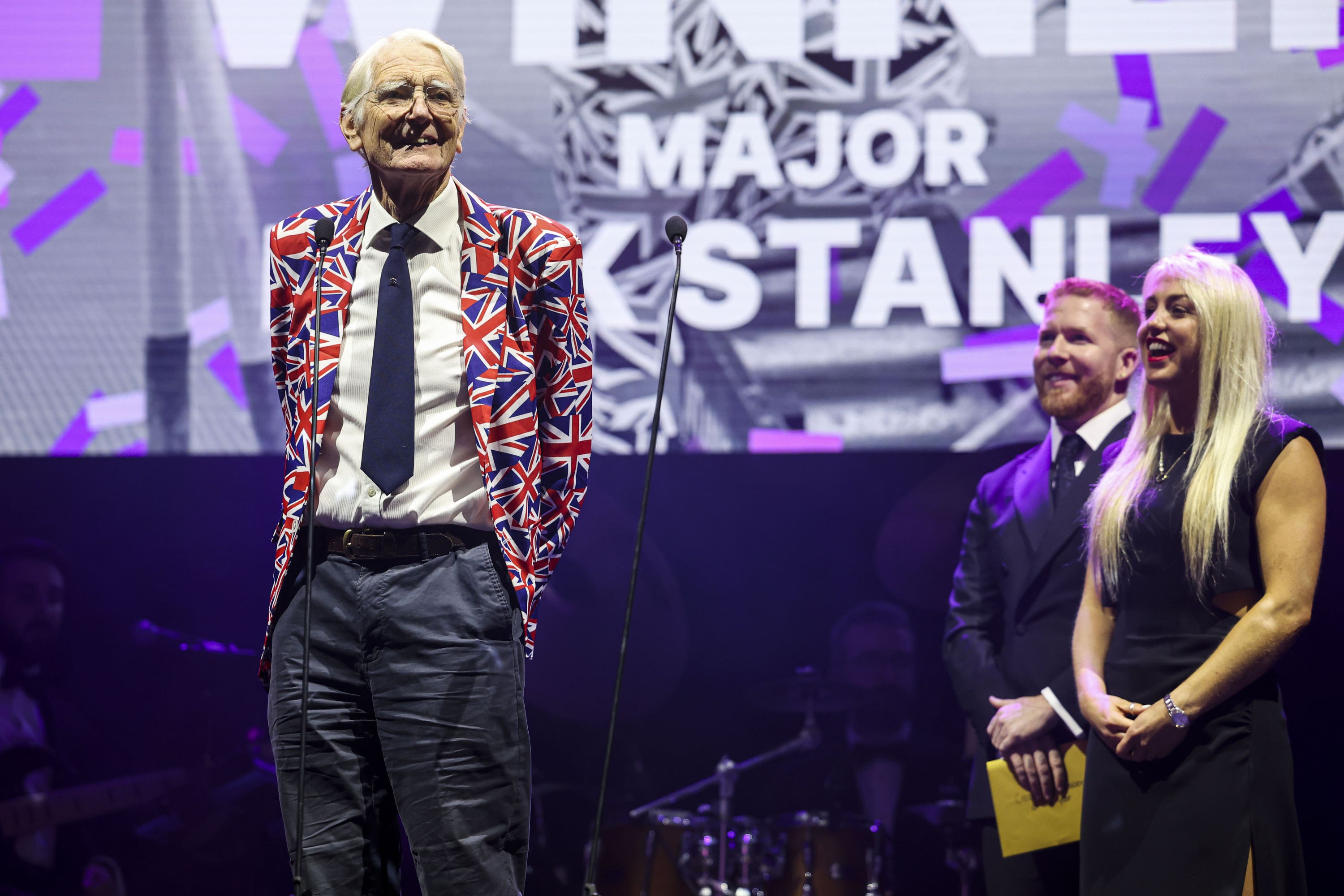 Major Mick Stanley wins the Creative Fundraiser of the Year Award at the GoCardless JustGiving Awards (Lia Toby/PA)