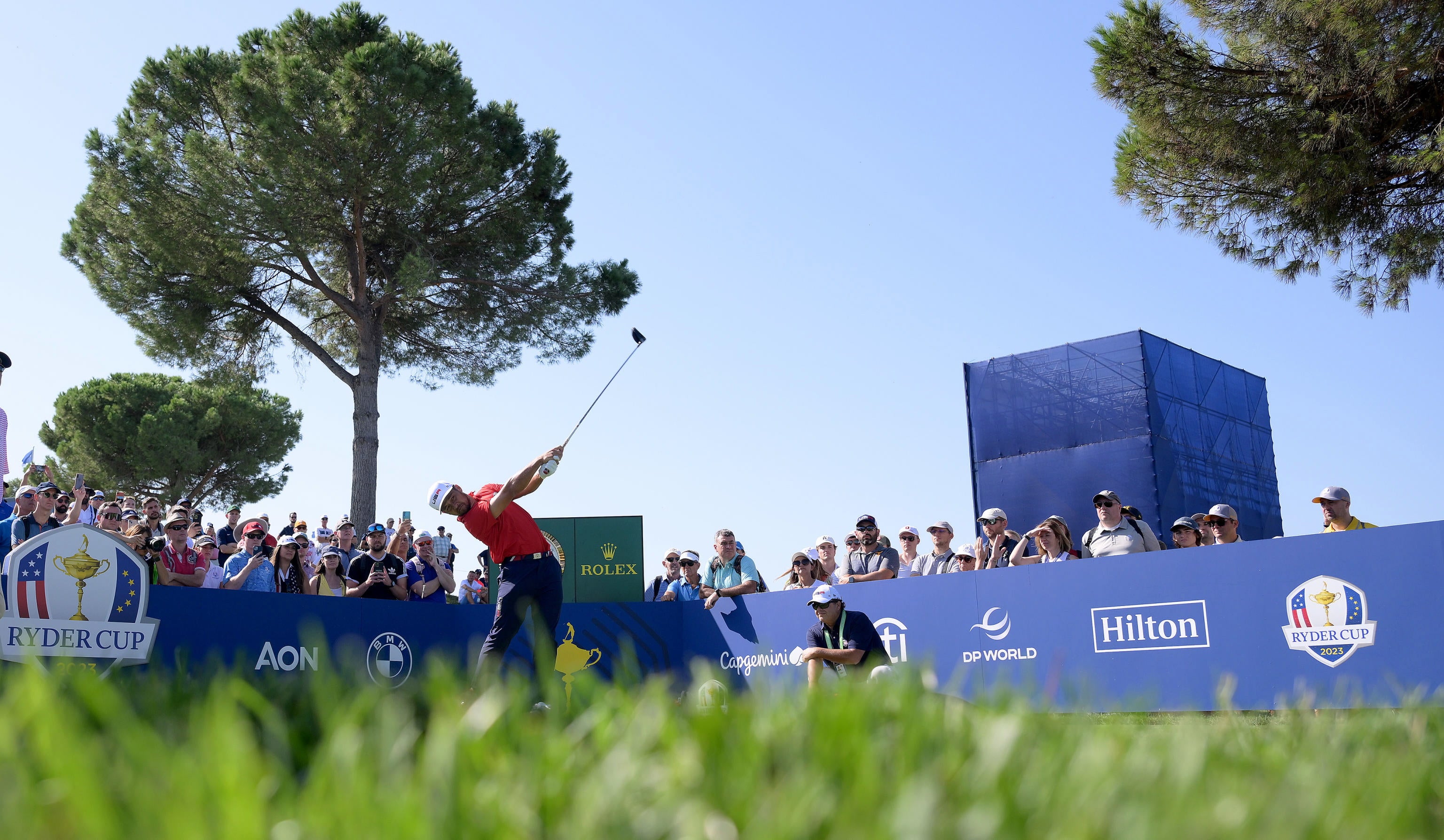 America’s Xander Schauffele during Monday’s practice round