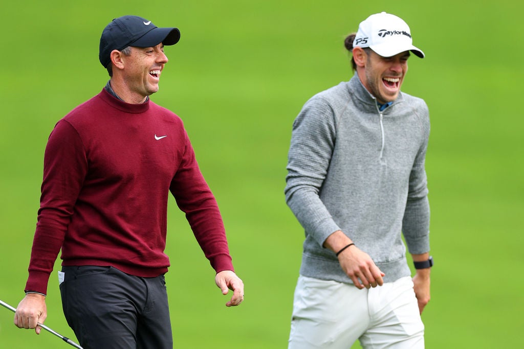 Gareth Bale will be looking to emulate Rory McIlroy before the main event tees off on Friday