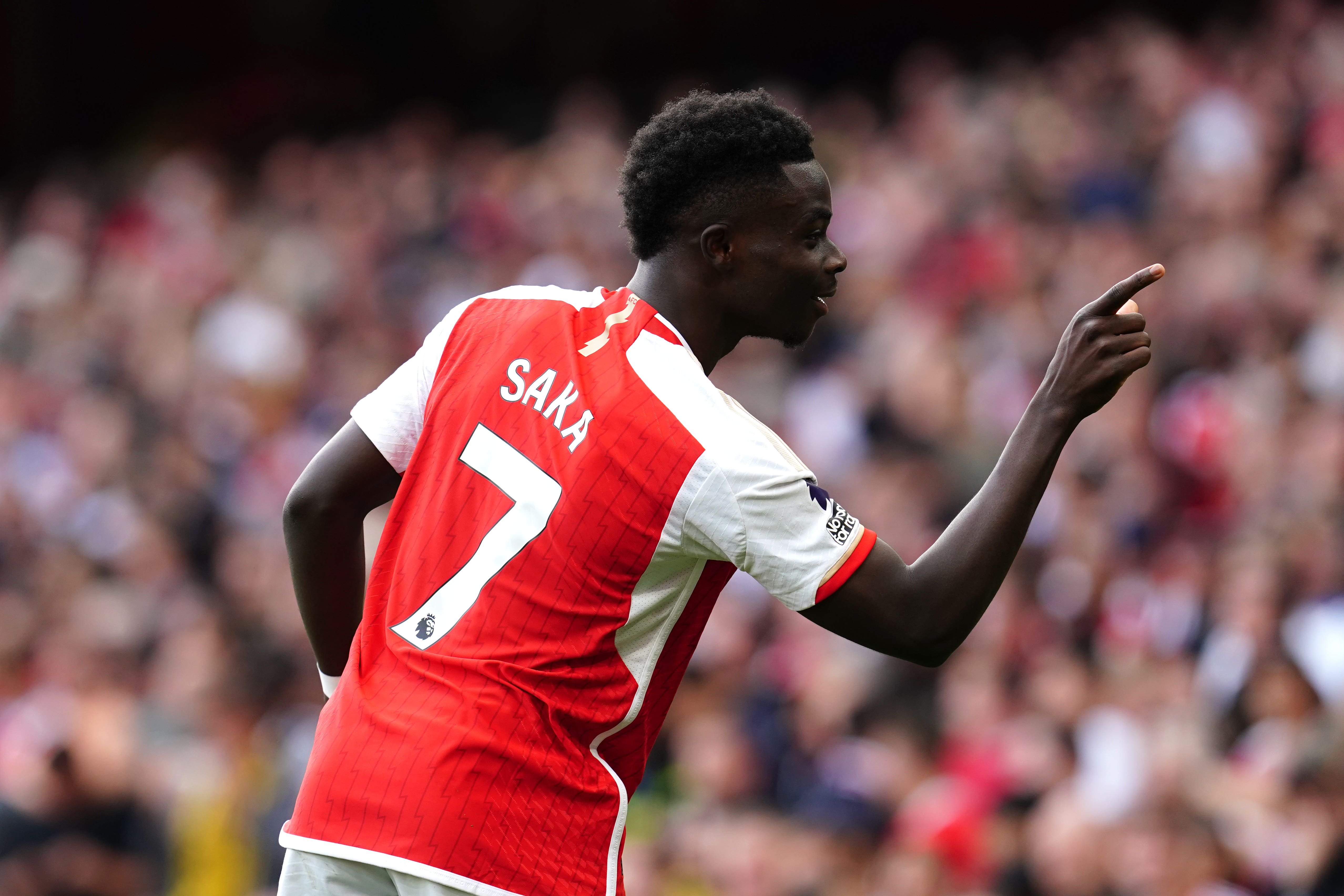 Bukayo Saka is a doubt for Arsenal’s trip to Bournemouth (Nick Potts//PA)