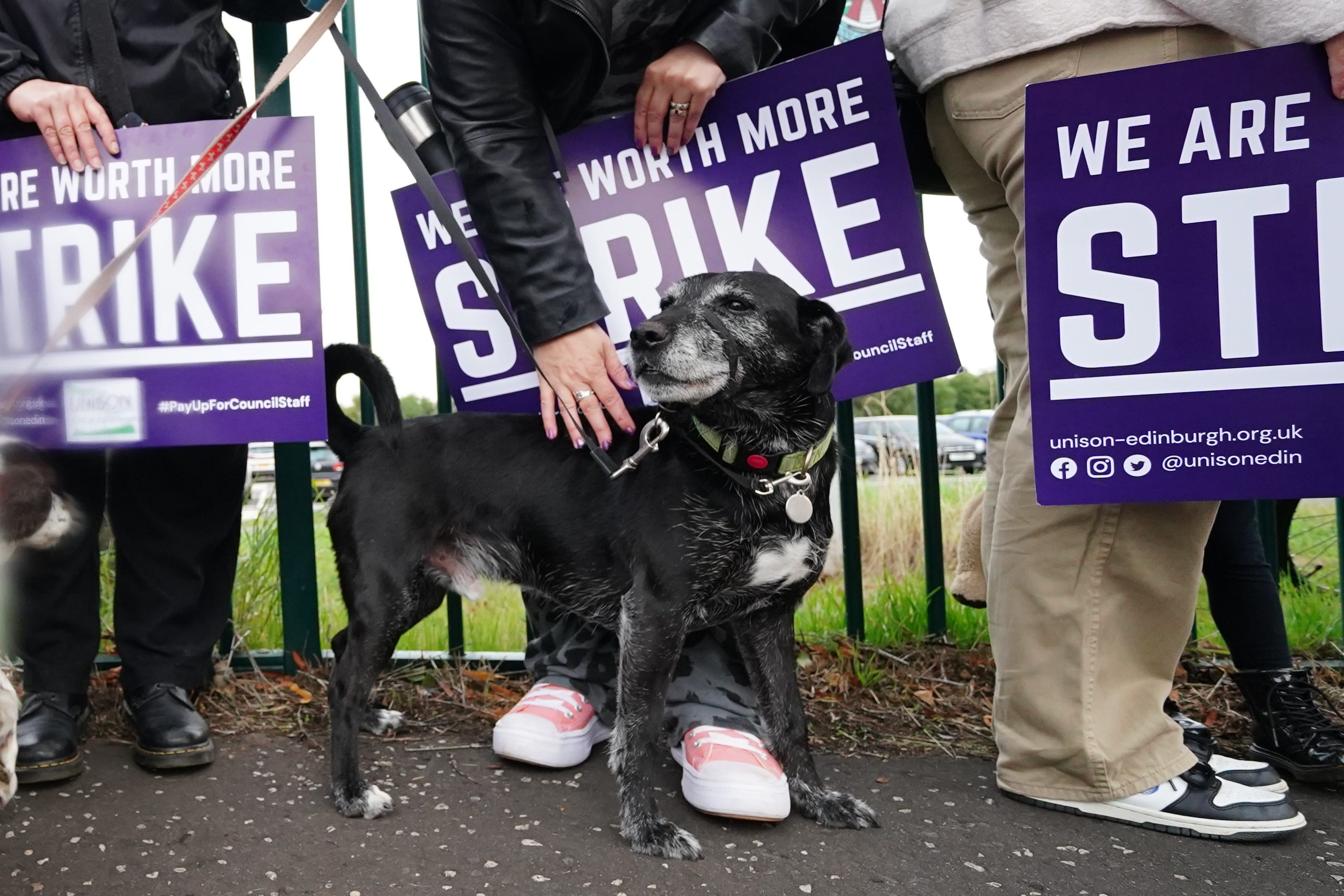 Unison school support staff will walk out for a second day of strike action on Wednesday (Jane Barlow/PA)