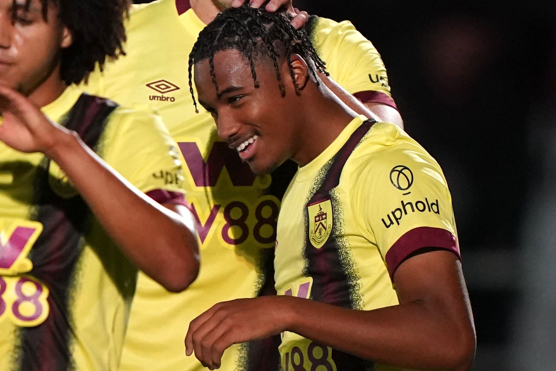 Wilson Odobert (right) netted for Burnley on Tuesday night (Tim Goode/PA)