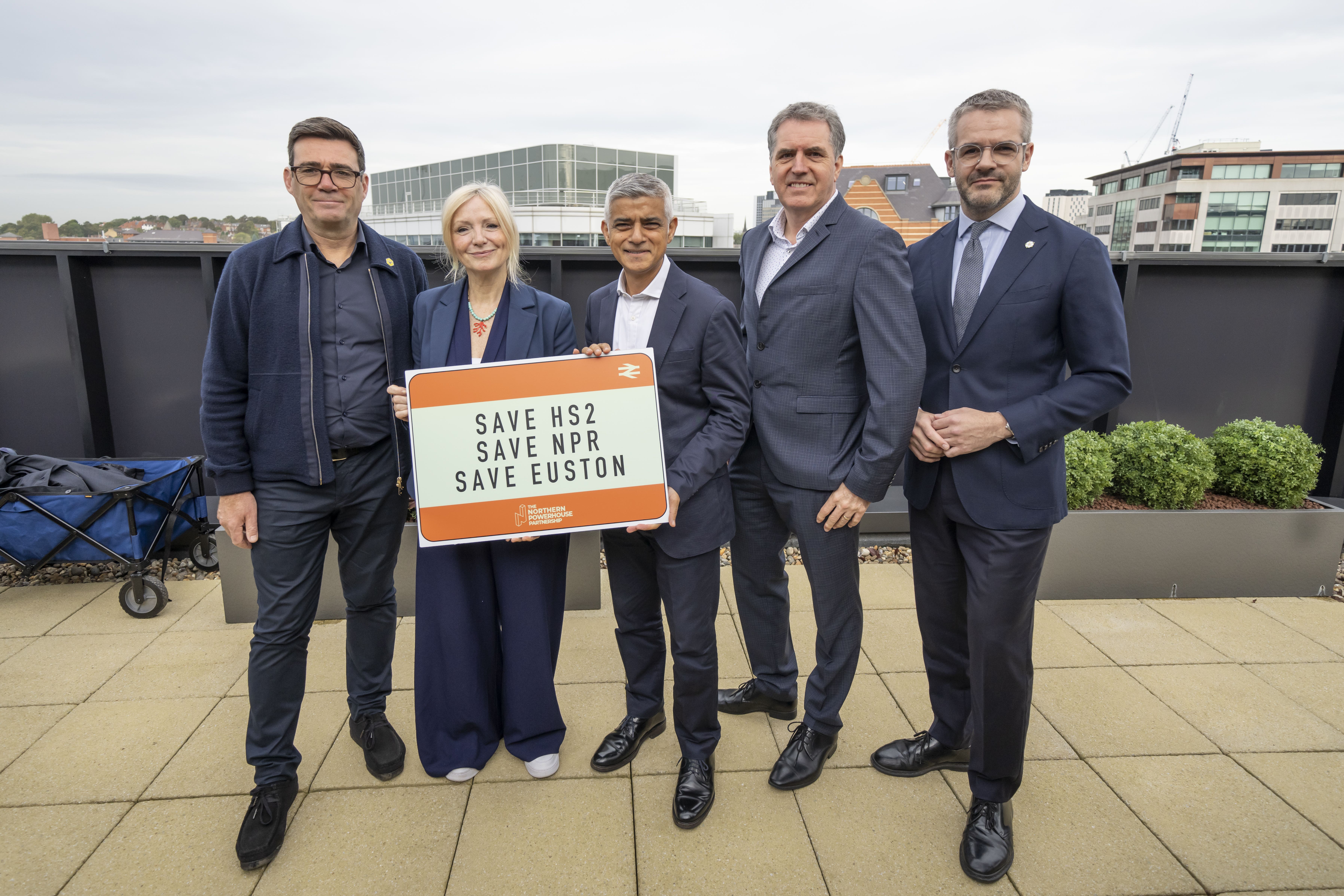 Labour mayors Andy Burnham, Mayor of Greater Manchester, Tracy Brabin, Mayor of West Yorkshire, Sadiq Khan, Mayor of London, Steve Rotheram, Mayor of the Liverpool City Region, and Oliver Coppard, Mayor of South Yorkshire