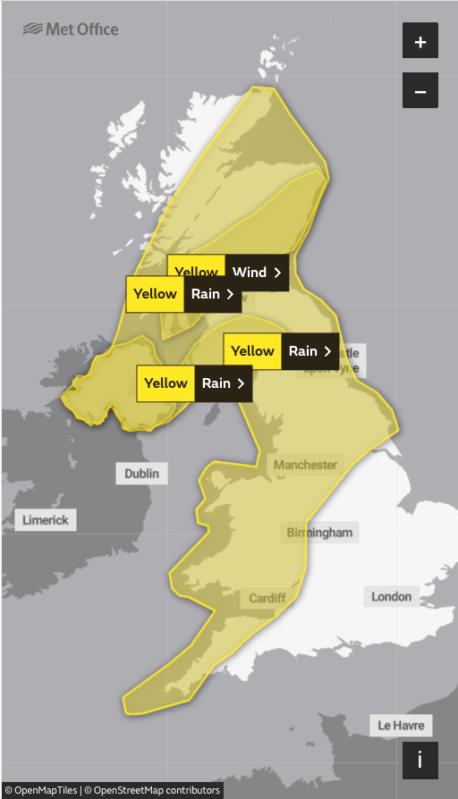 Met Office updated weather warnings for Storm Agnes