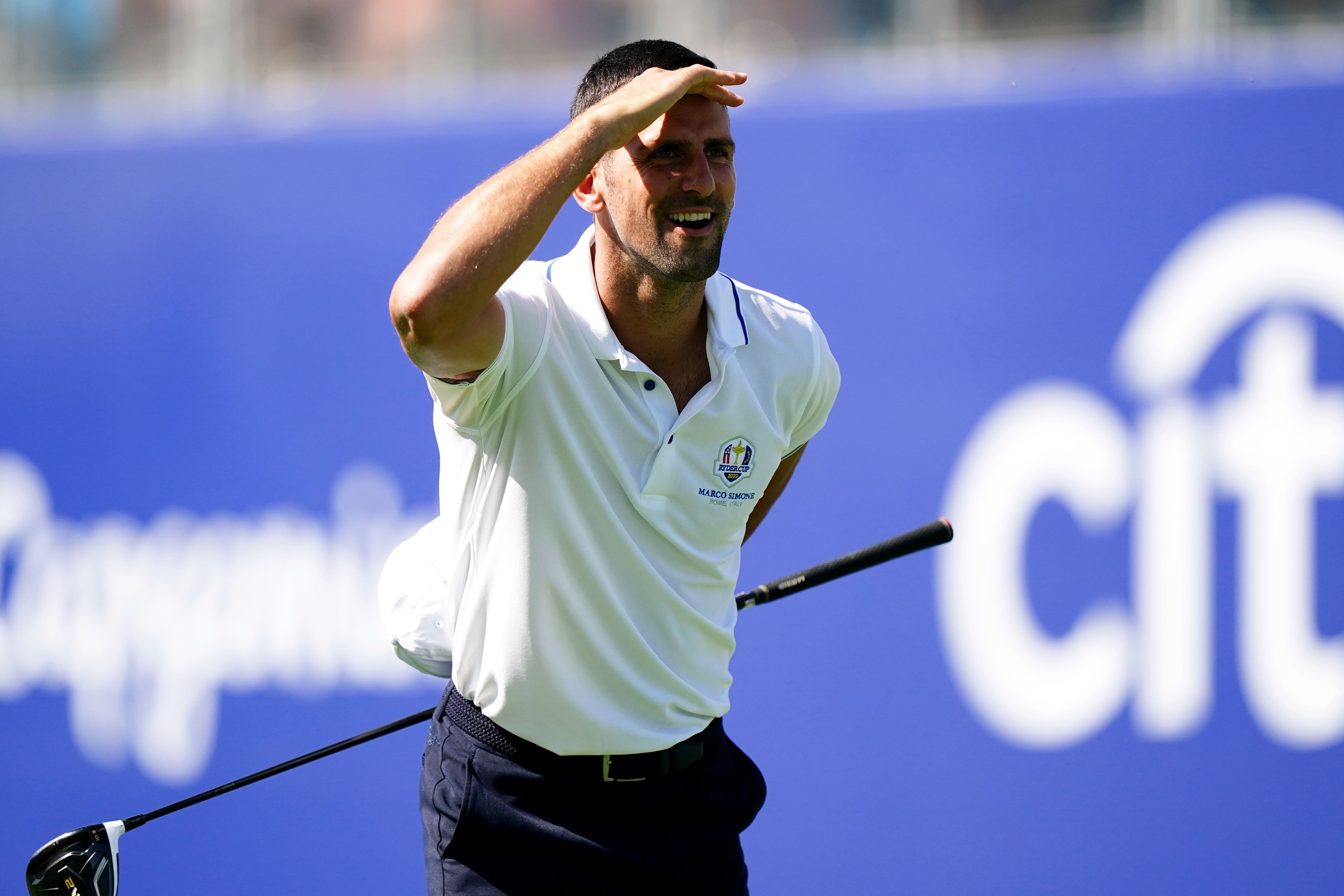 Novak Djokovic at the Marco Simone Golf and Country Club in Rome (Zac Goodwin/PA)