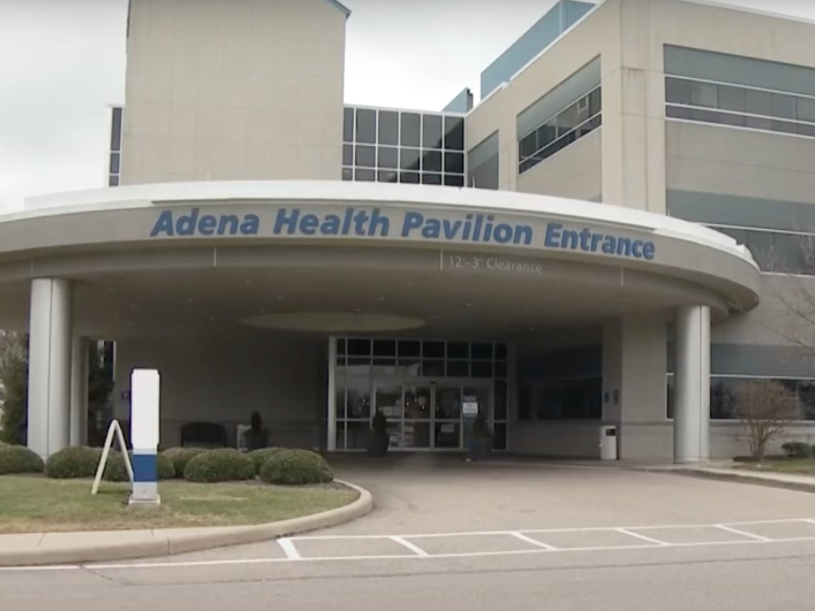 The entrance to Adena Health, where a family claims staffers propped up their dead relative to convince them she was still alive after dying in a routine surgery