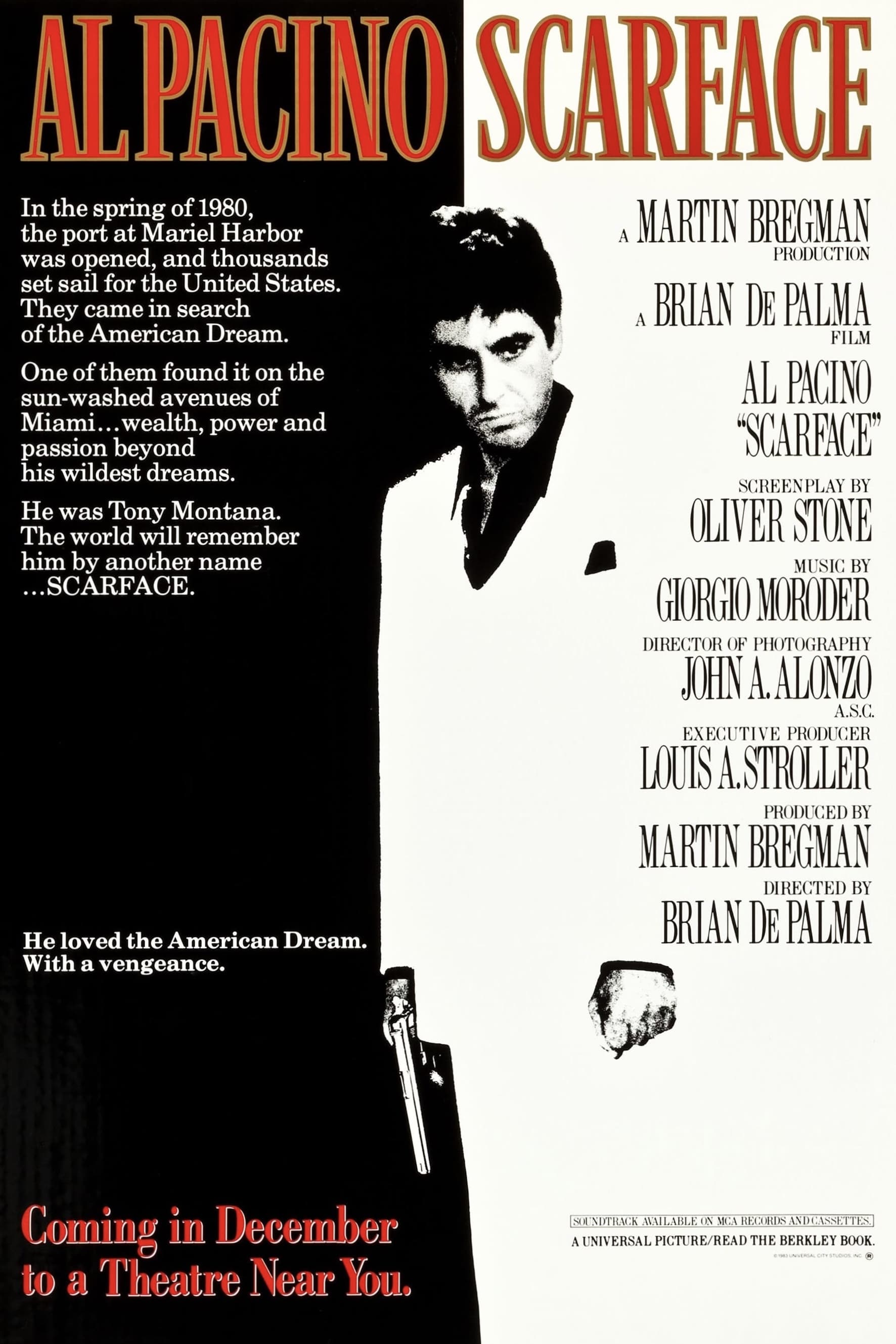 The very memorable poster for ‘Scarface’, unveiled before its release in 1983