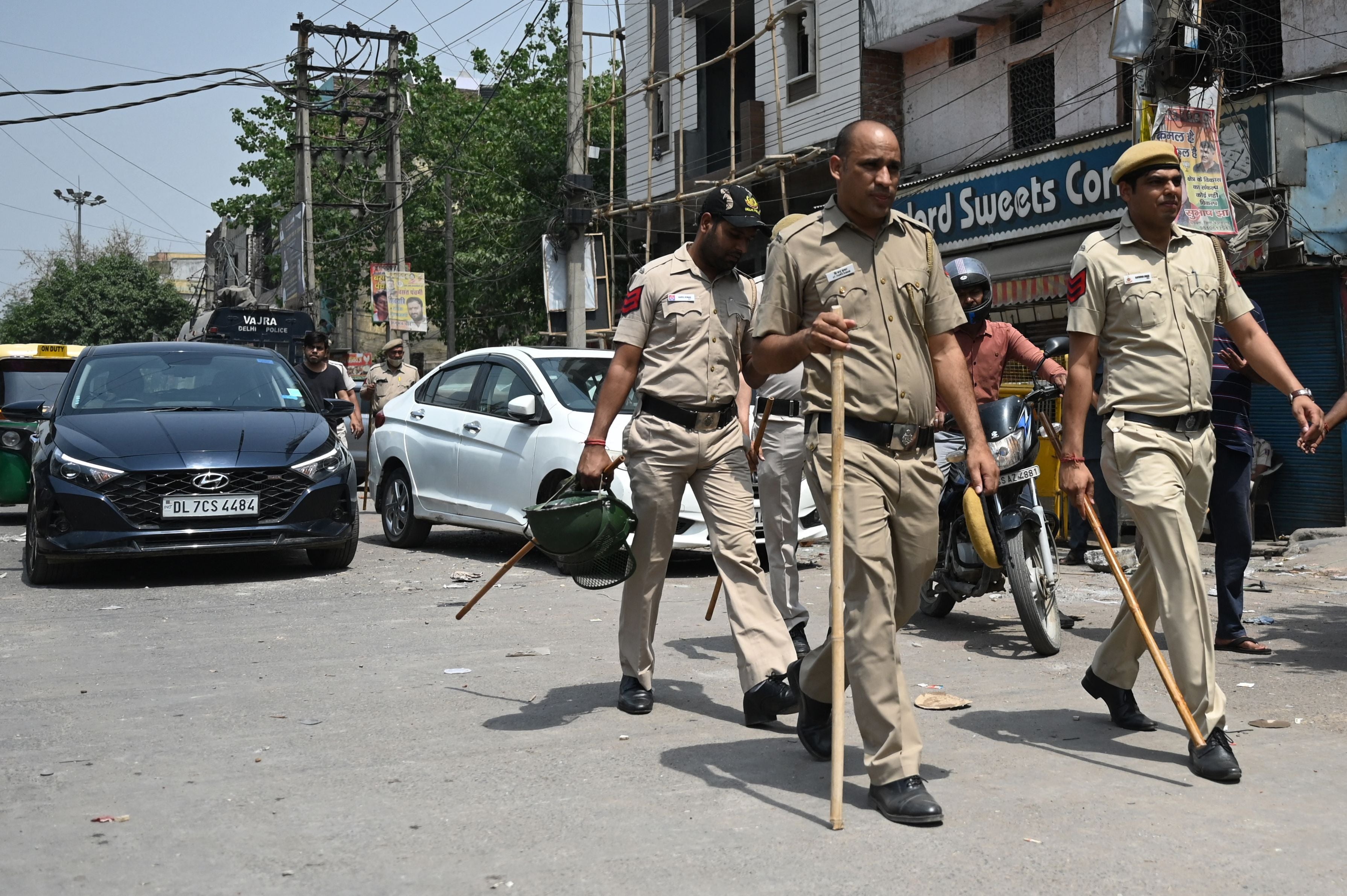 Representational image of police walking along streets in New Delhi, India