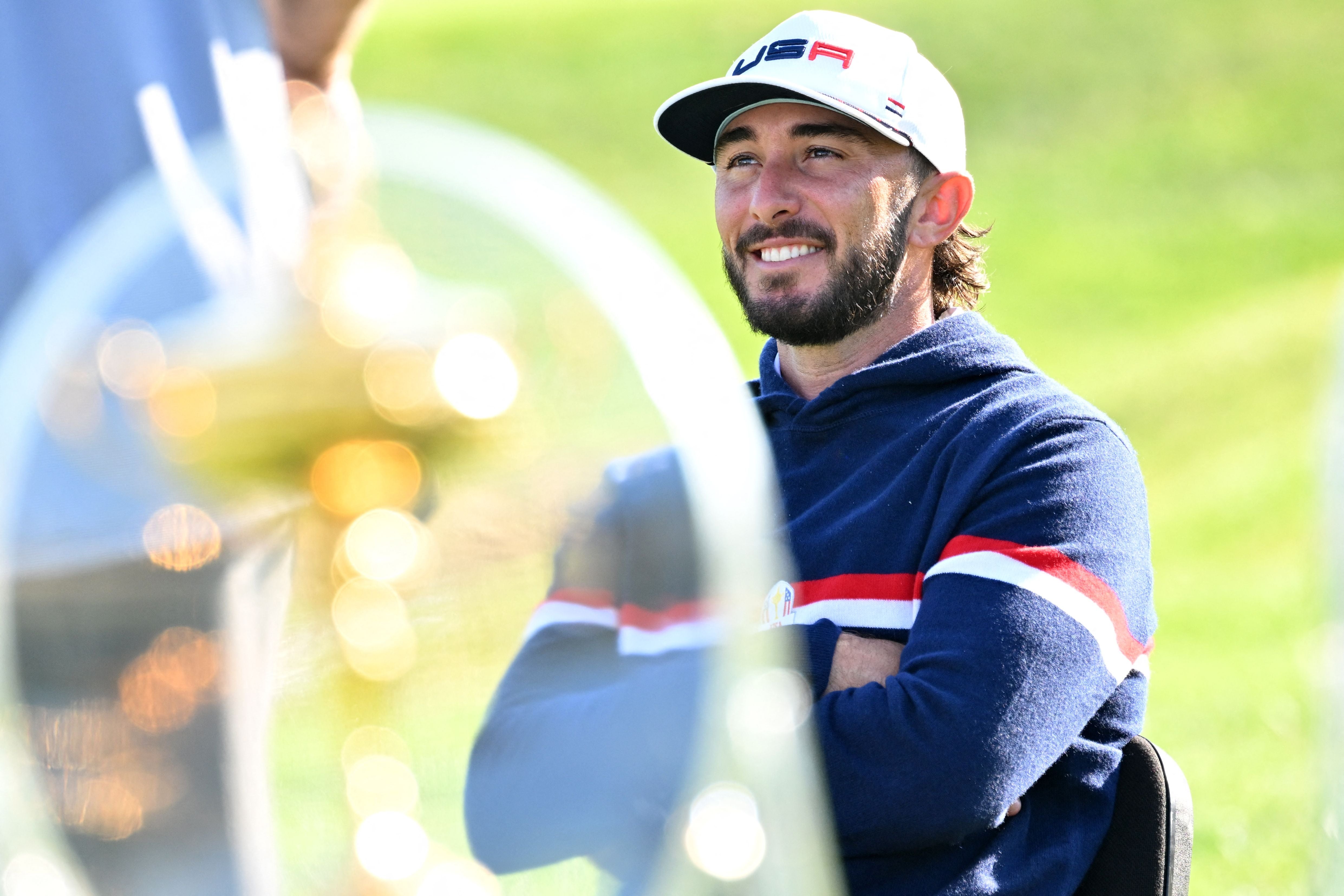 Max Homa smiles during the US team official team portraits ahead of the 44th Ryder Cup