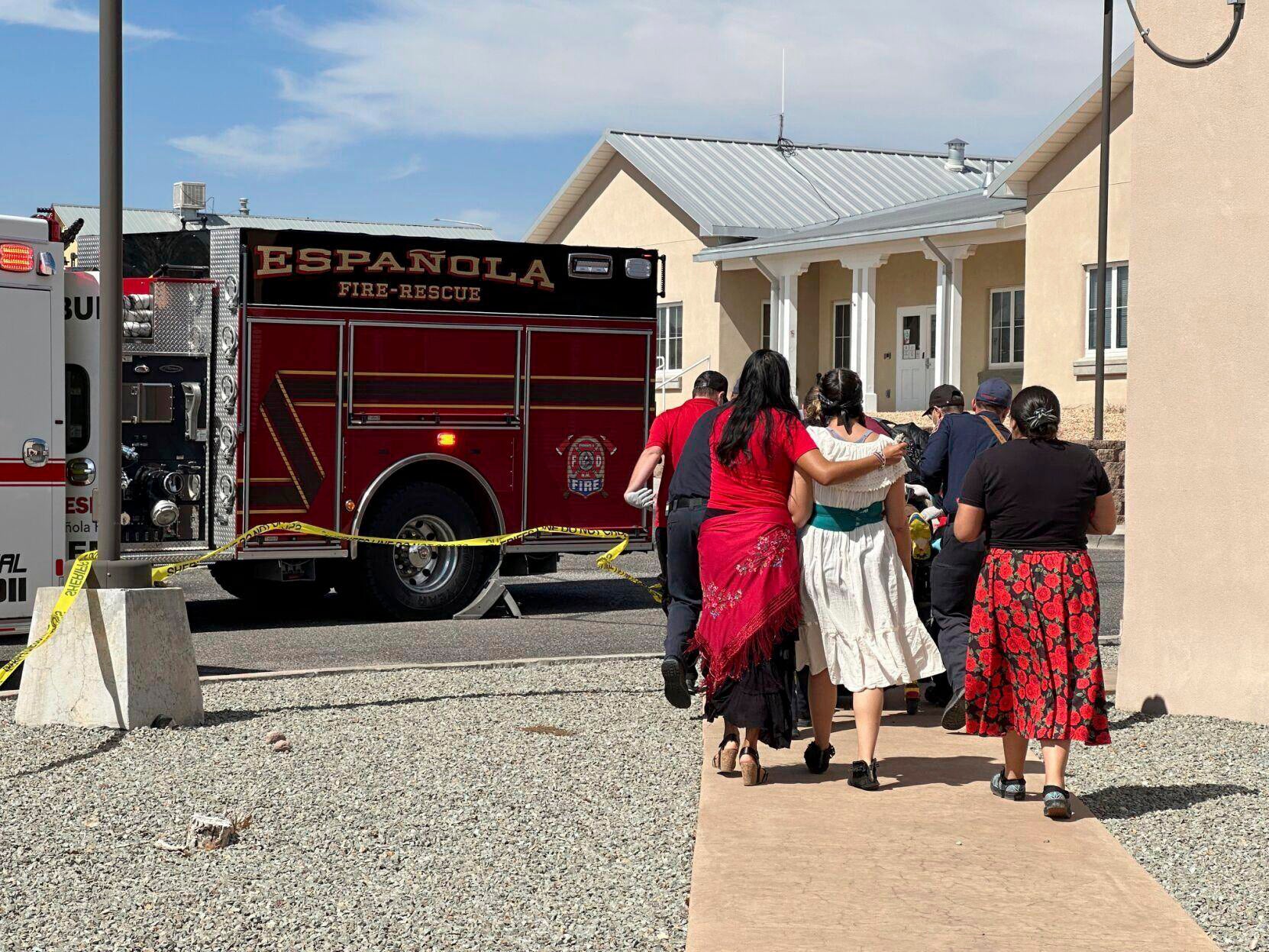 First responders arrive at the scene of the Albuquerque shooting.