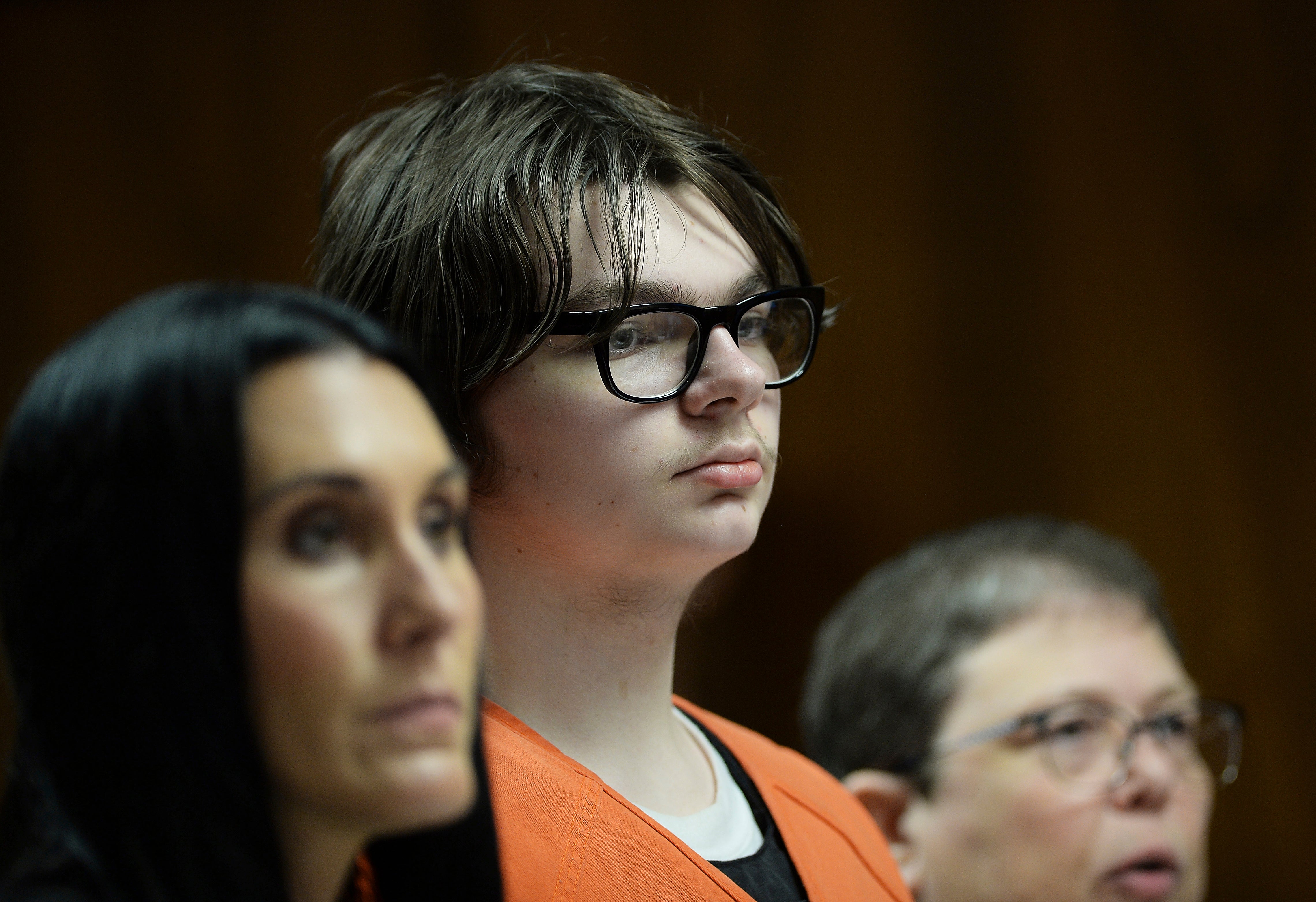 Ethan Crumbley at a Miller hearing in Michigan in August