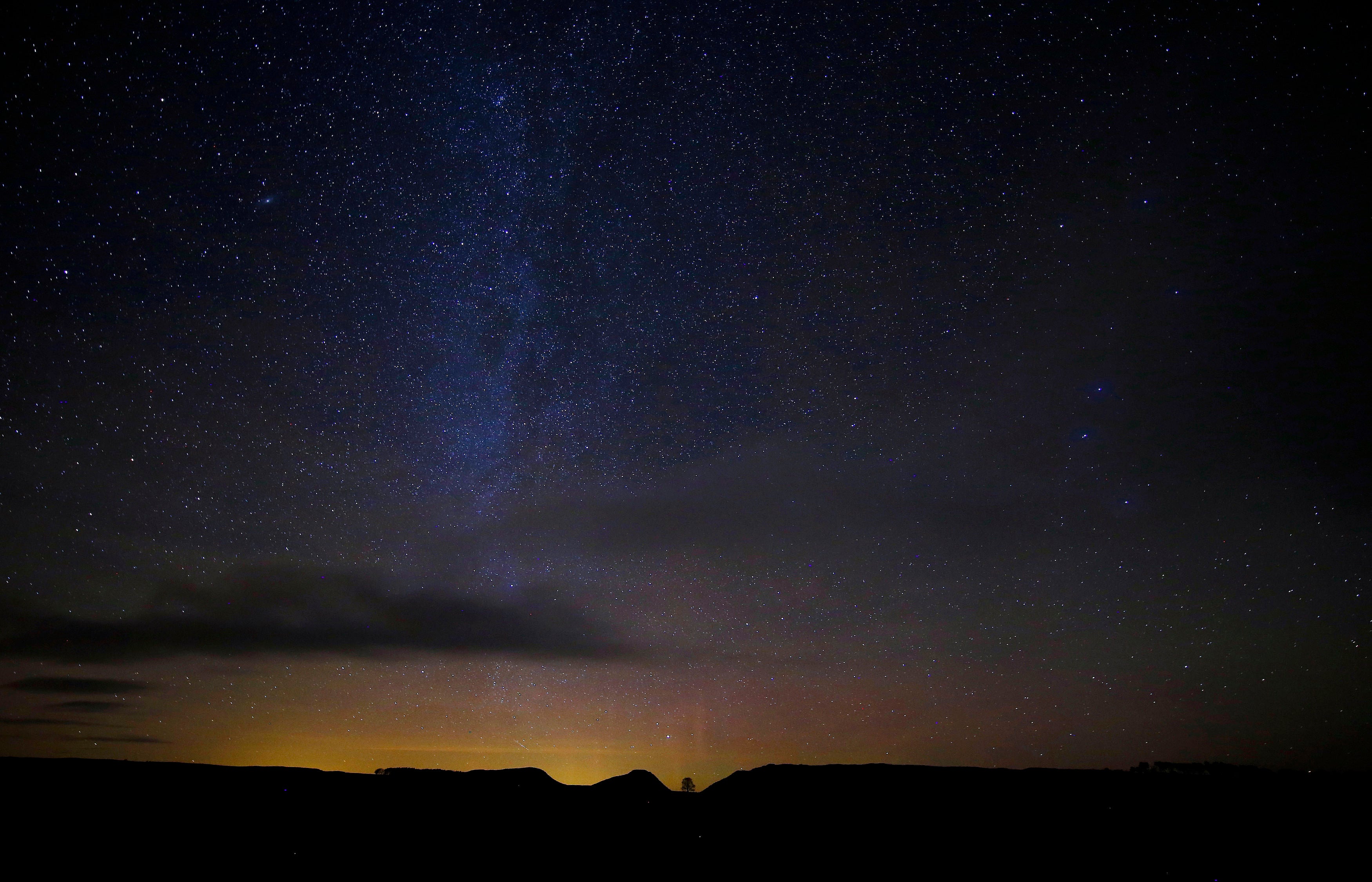 Northern Lights seen above the Sycamore Gap tree