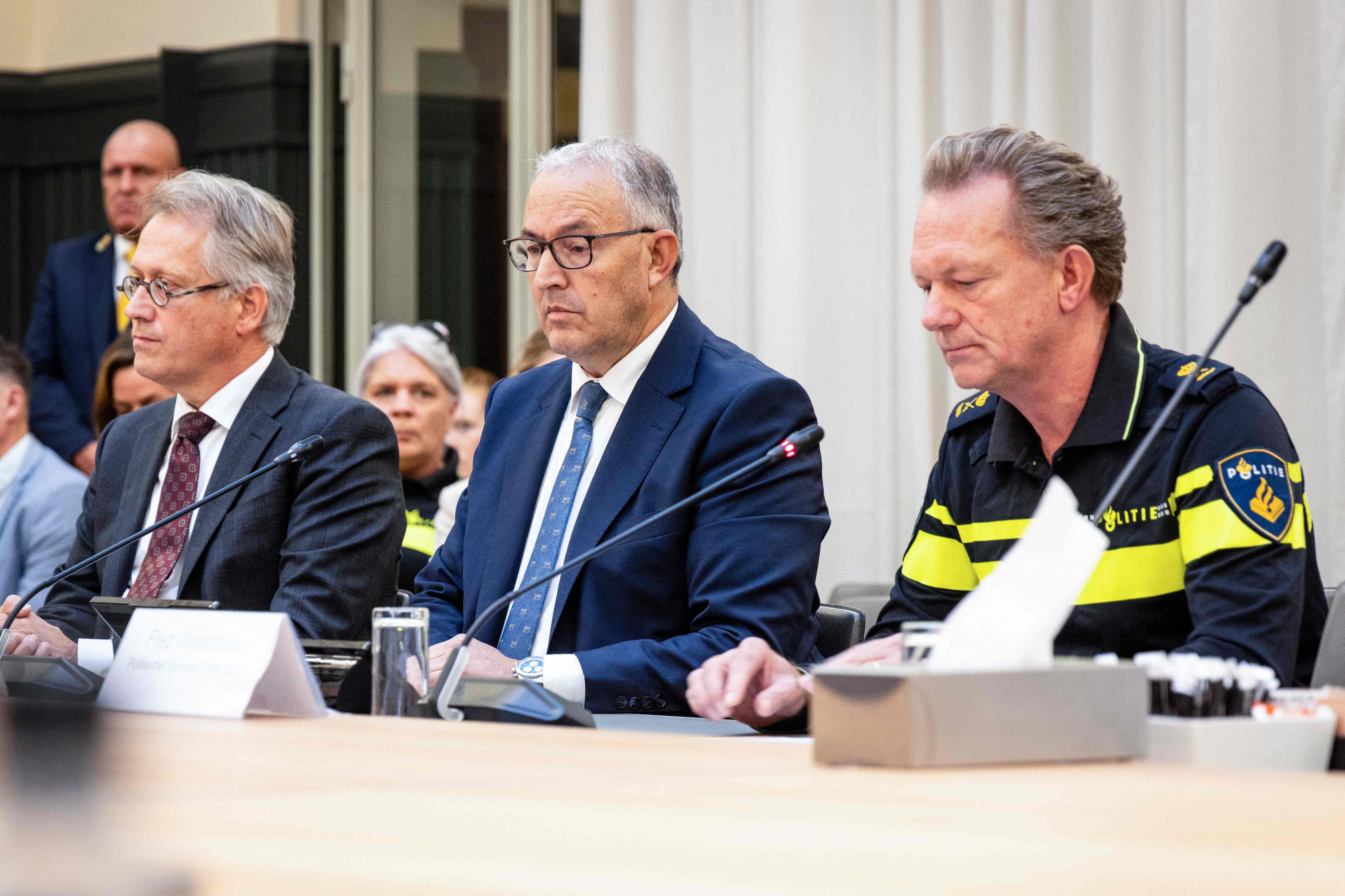 Mayor of Rotterdam Ahmed Aboutaleb (centre) said “it was a black day” for the city