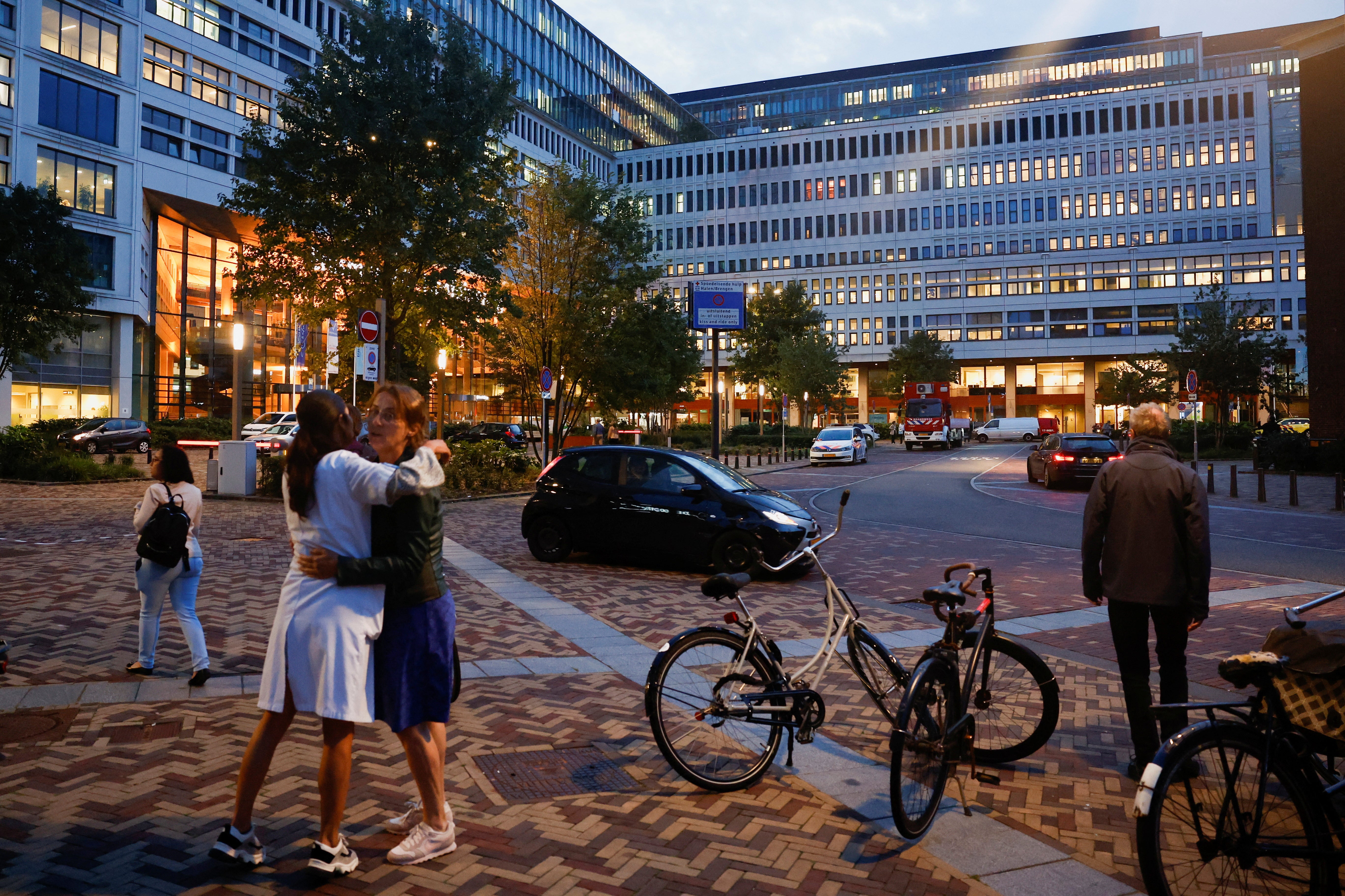 People outside the Erasmus University Medical Center left shocked by the killing spree