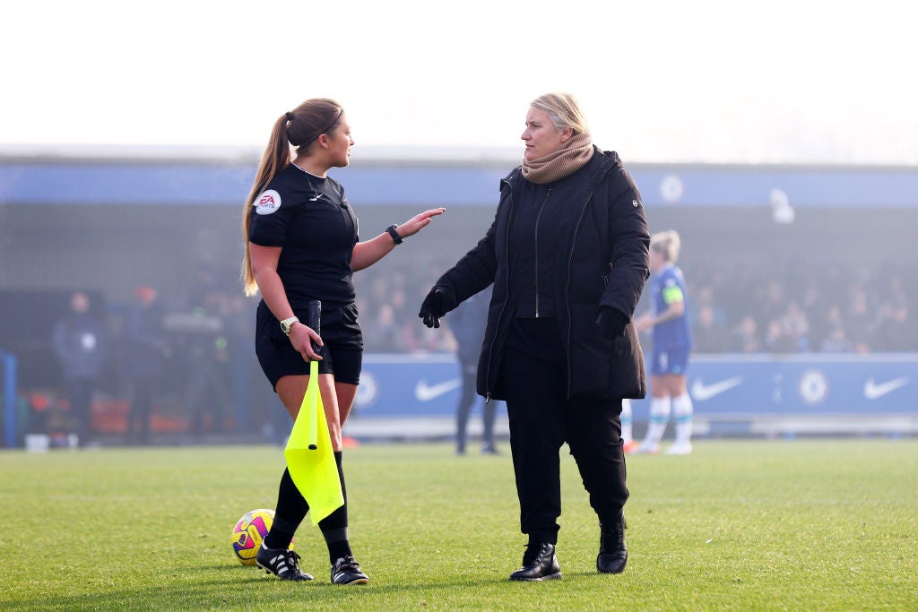 Chelsea manager Emma Hayes after the Liverpool fixture was called off