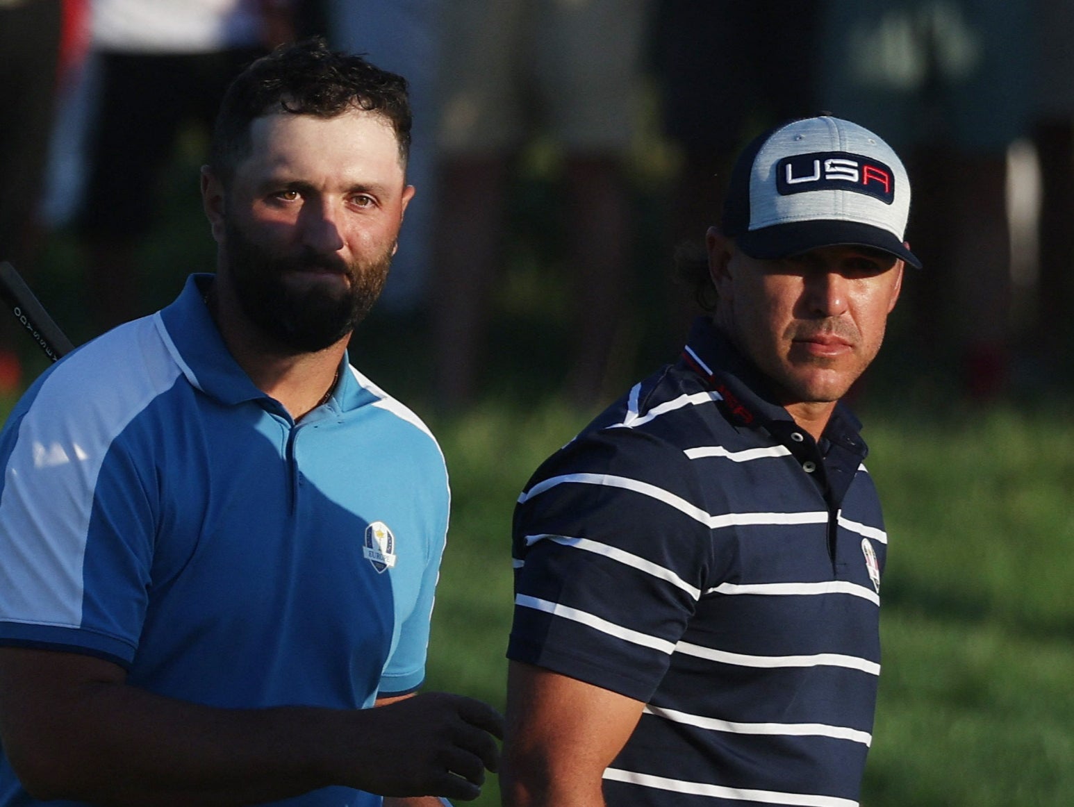 Jon Rahm and Brooks Koepka on the 18th hole at Marco Simone