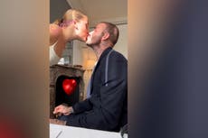 David Beckham kisses daughter Harper on lips as she does his makeup