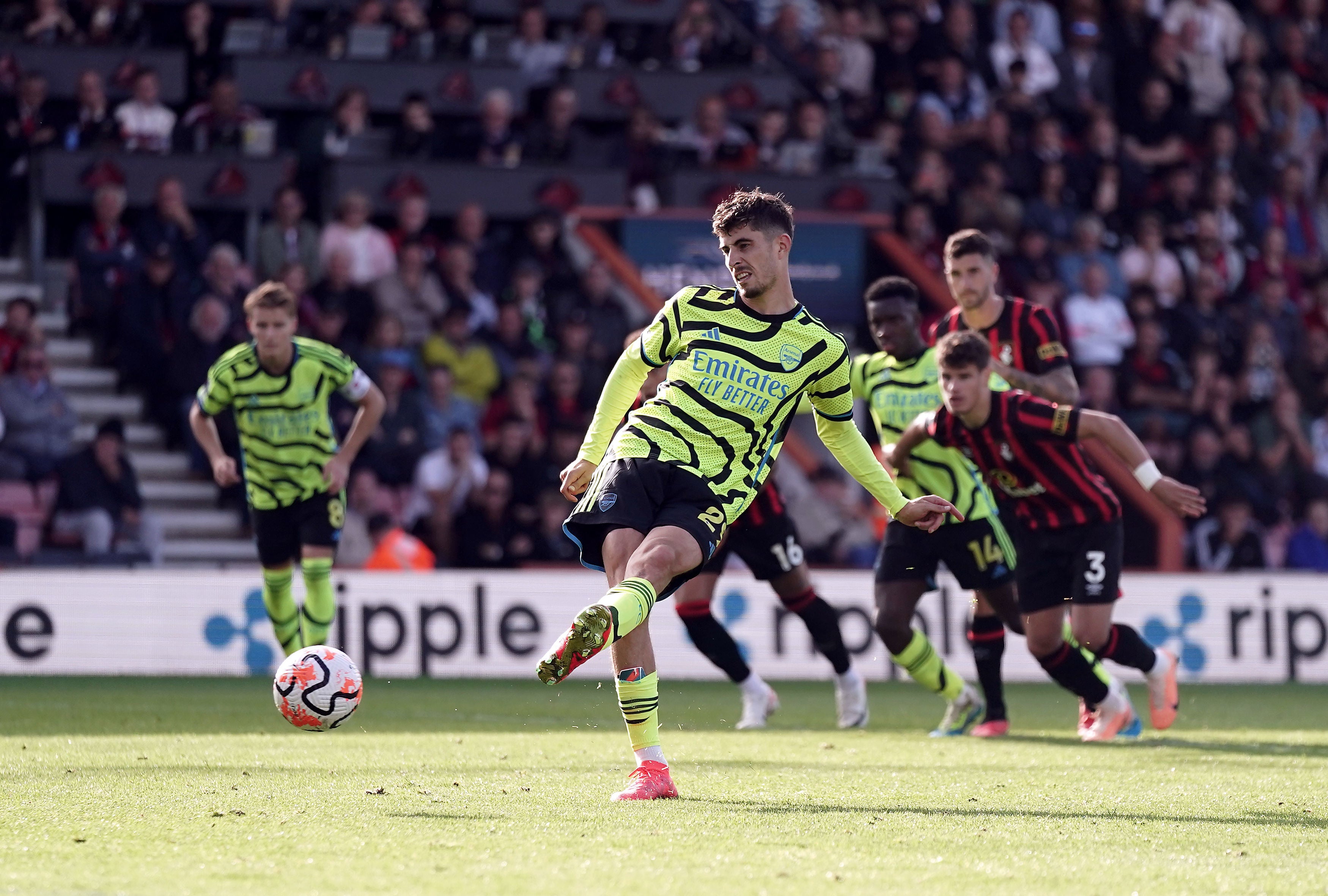 Kai Havertz scored his first Arsenal goal at Bournemouth