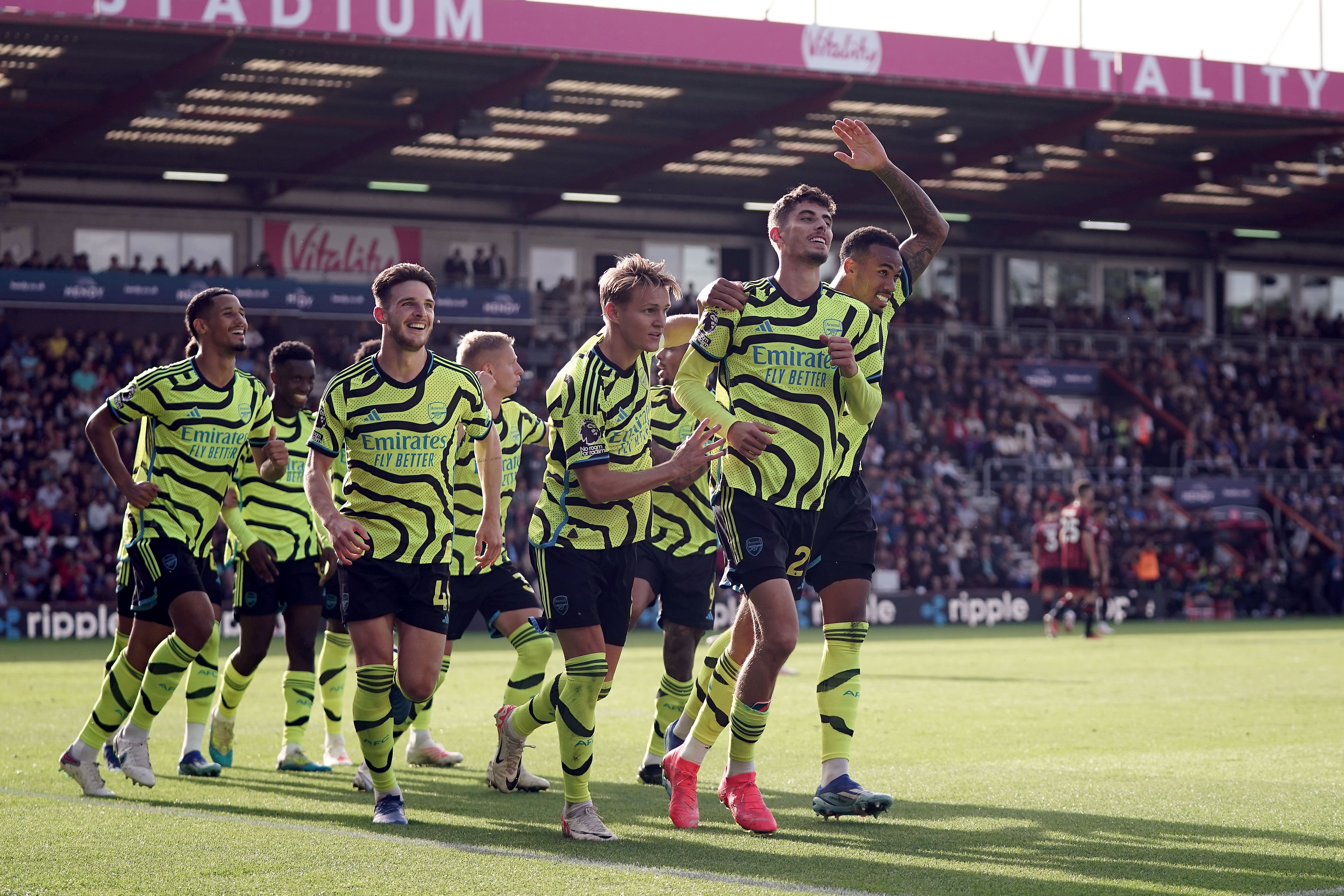 Kai Havertz celebrated his first goal for Arsenal