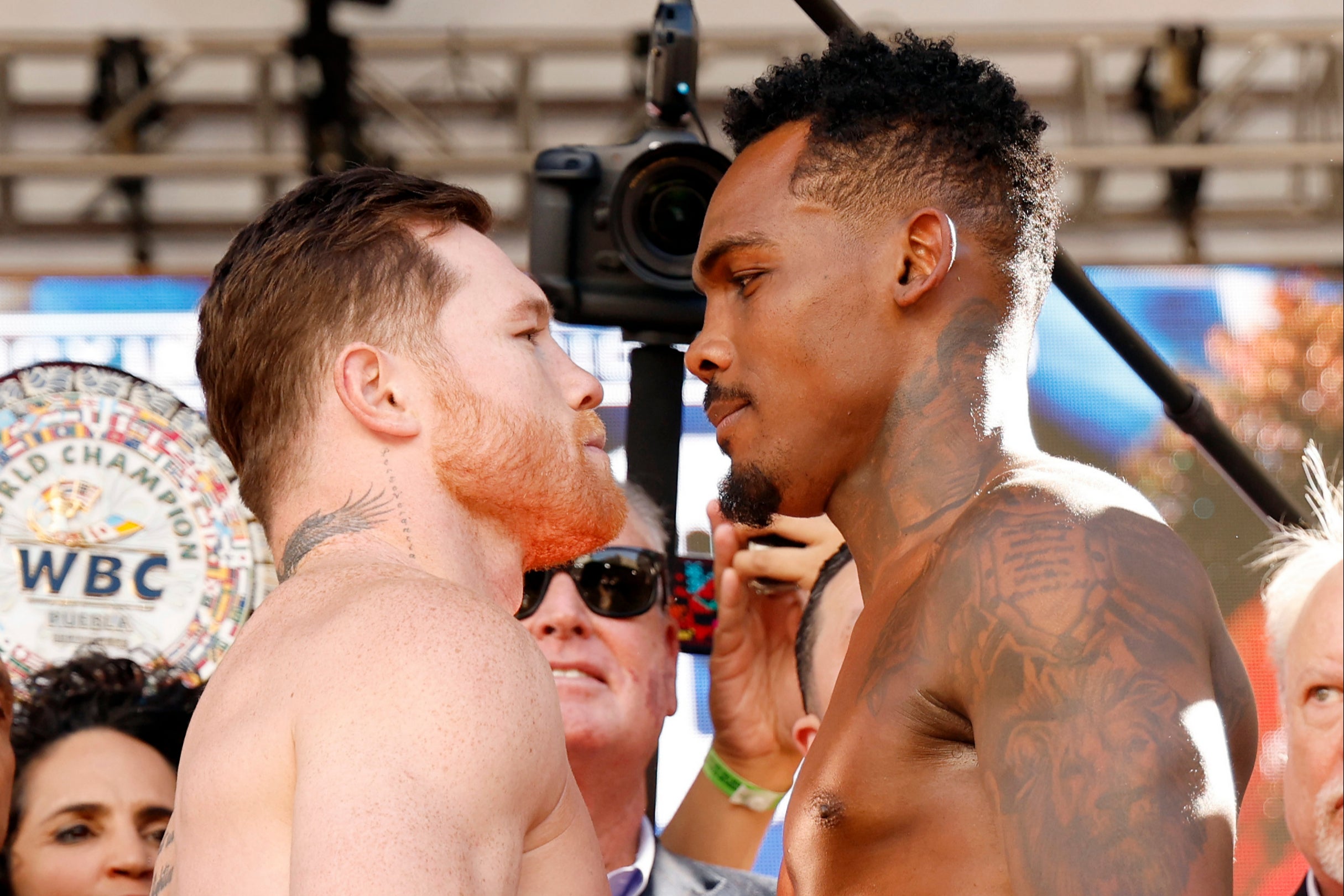 Saul ‘Canelo’ Alvarez and Jermell Charlo face off ahead of their title fight