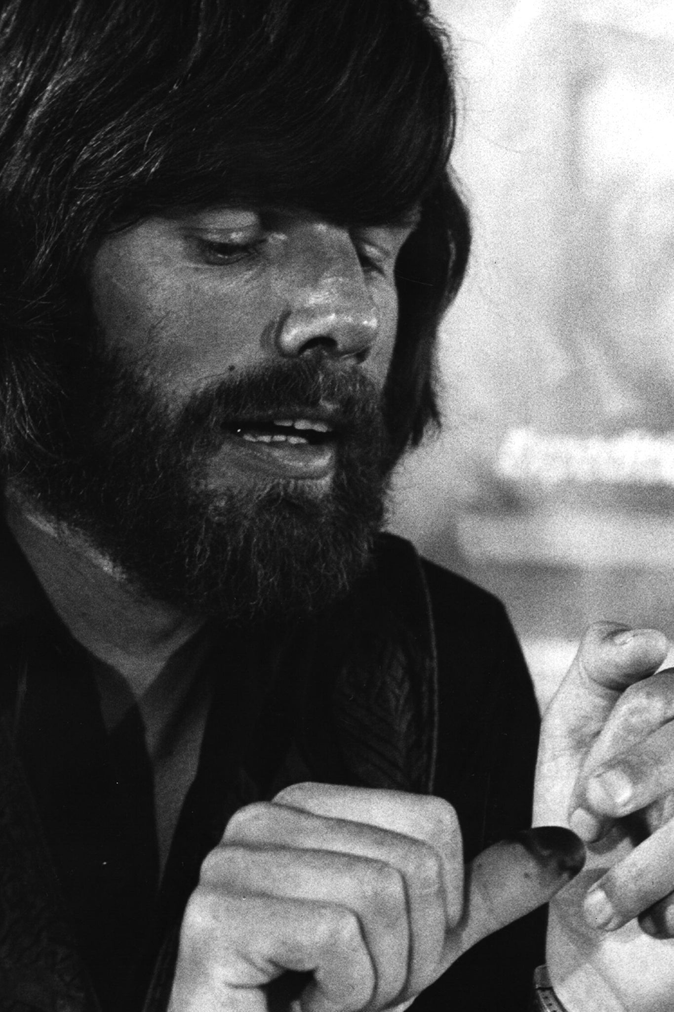 1978: Messner at Munich airport showing reporters his frozen thumb after climbing to the top of Nanga Parbat alone and without an oxygen mask