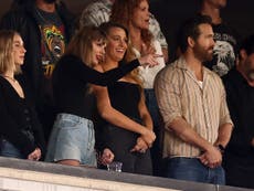 Taylor Swift jokingly mocks Travis Kelce to pal Blake Lively at Chiefs game: ‘Look at him’