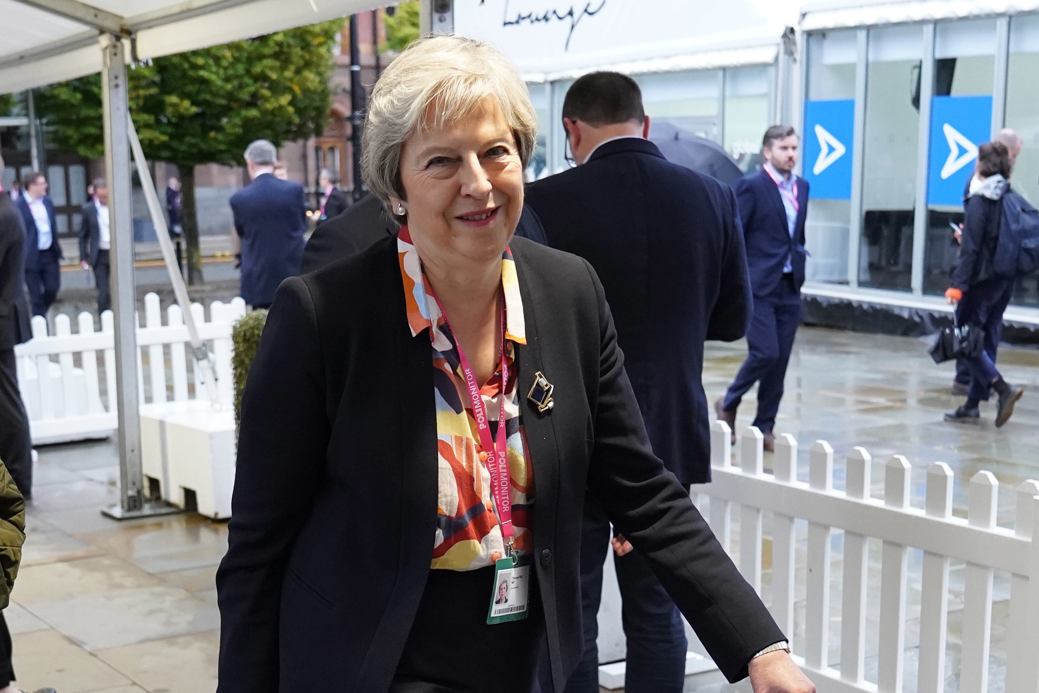 Former prime minister Theresa May was speaking at the Conservative Party conference (Stefan Rousseau/PA)