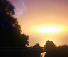 Huge fire lights up night sky after explosion in Oxfordshire