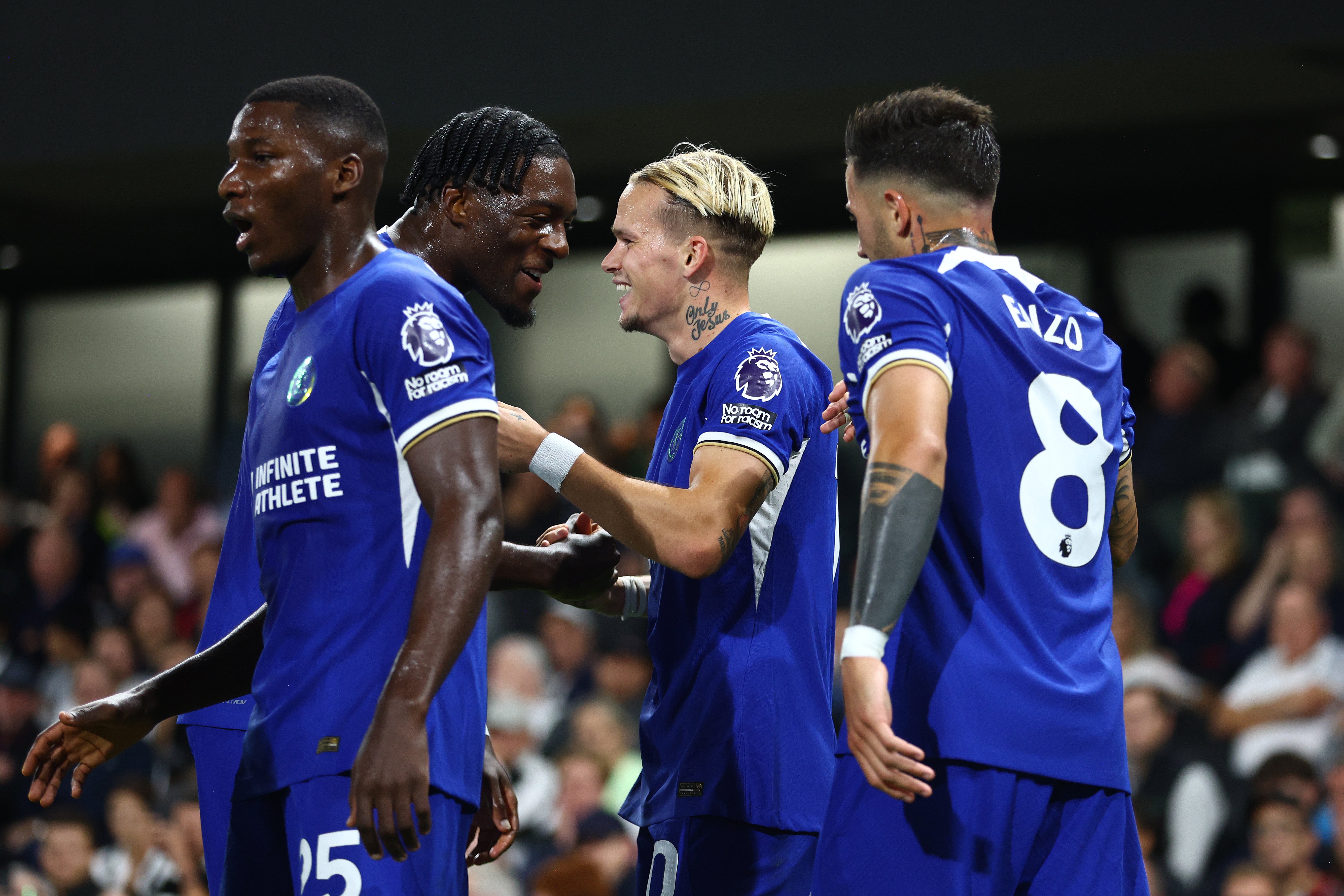 Mudryk celebrates his first Premier League goal