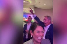 Watch: Priti Patel dances with Nigel Farage at Conservative Party conference