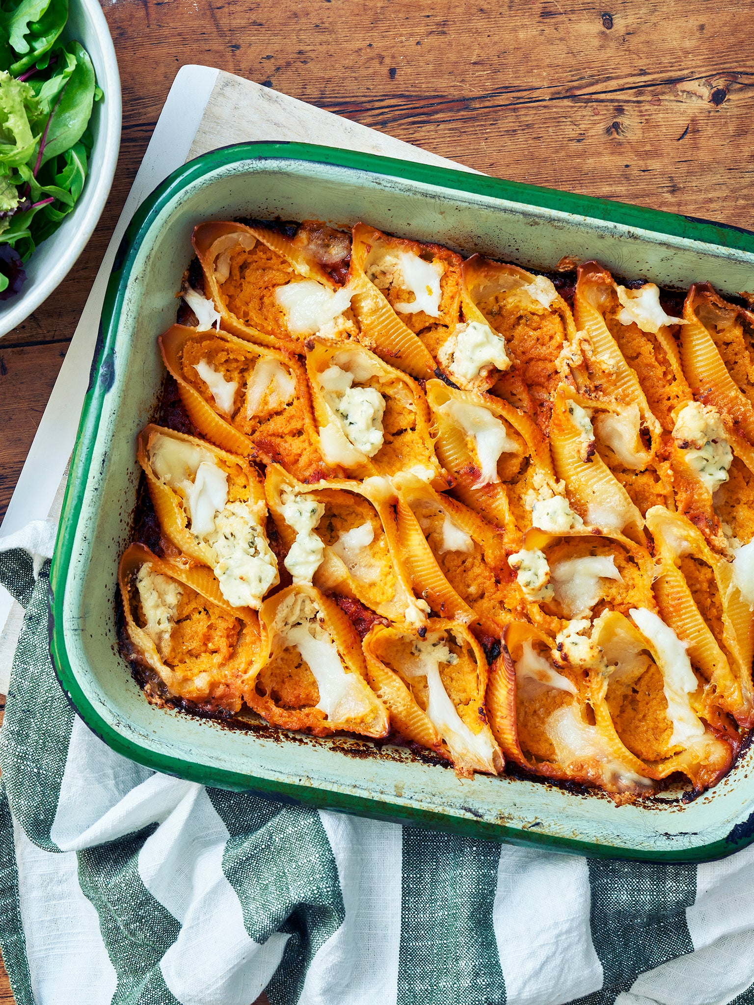 Big pasta shells are the perfect vehicle for a creamy, garlic filling